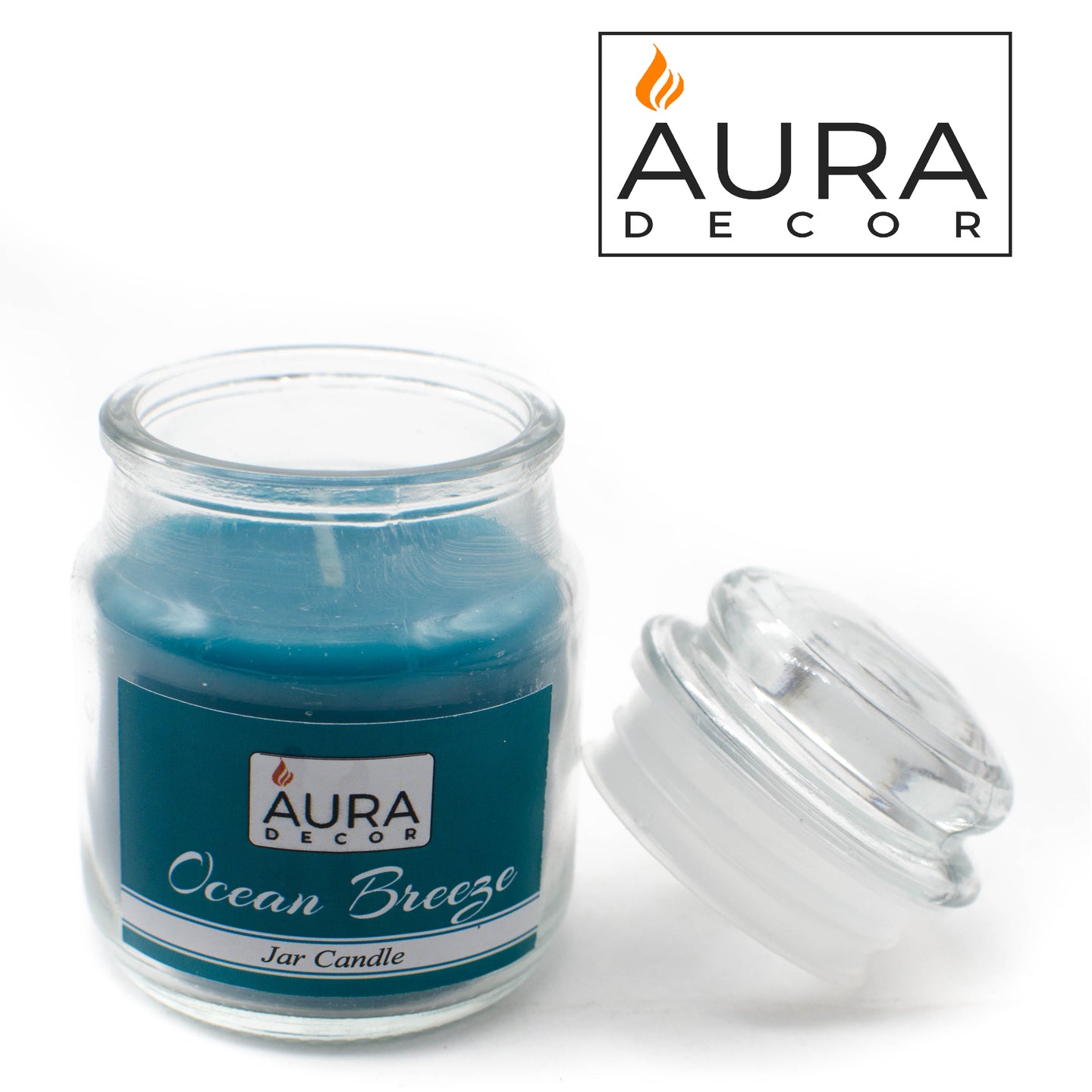 AuraDecor Buy 1 Get 1 Free Ocean Breeze Fragrance Jar Candles ( Burning Time 30 hours Each ) - auradecor.co.in