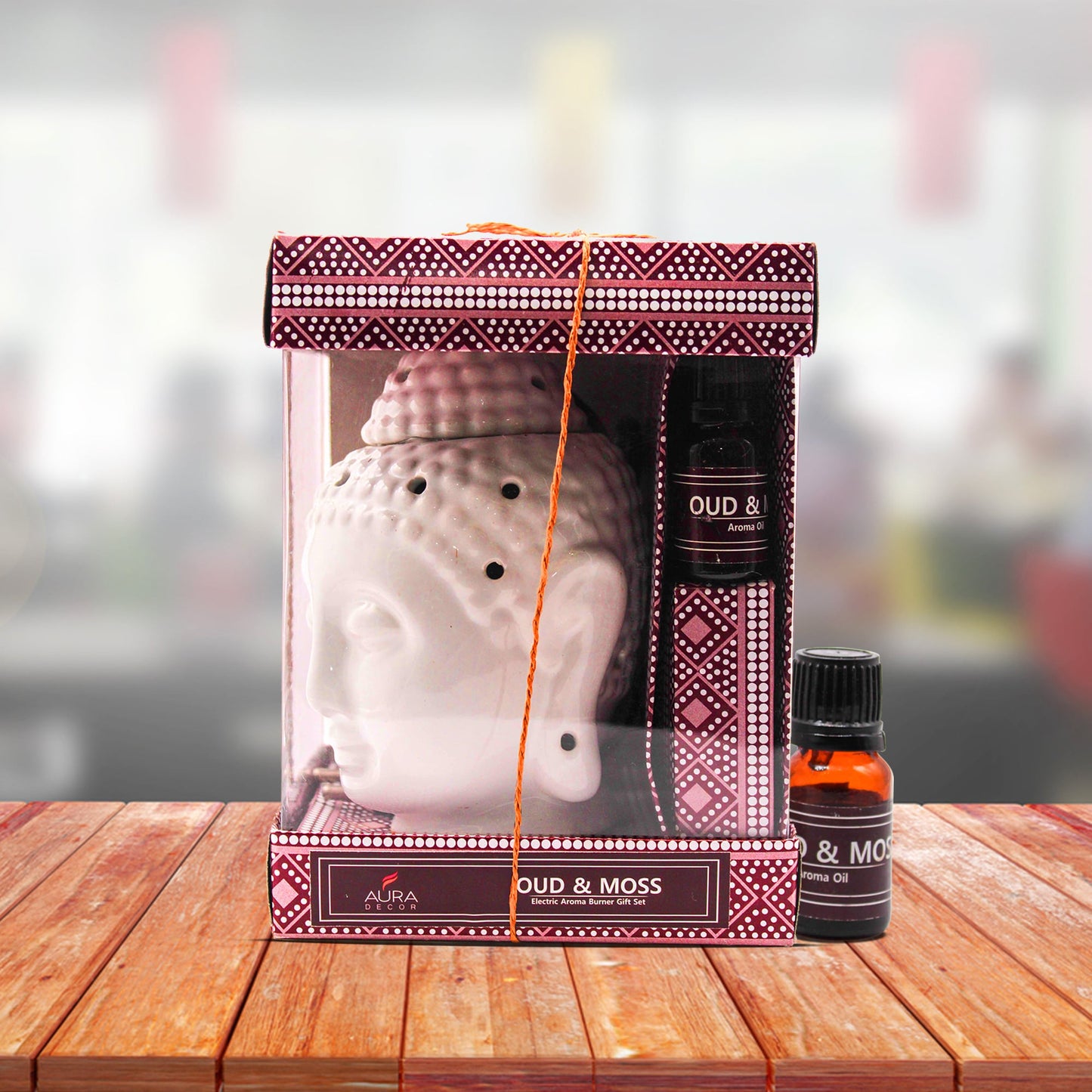 AuraDecor Buddha Electric Gift Set with Aroma Oil 10ml Aroma Oil & 1 Extra Bulb Assorted Color