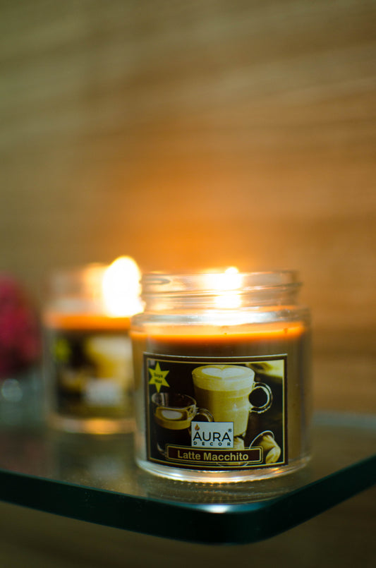AuraDecor Soy Wax Jar Candle Choco Latte Fragrance ( Burning Time 30 hours ) - auradecor.co.in