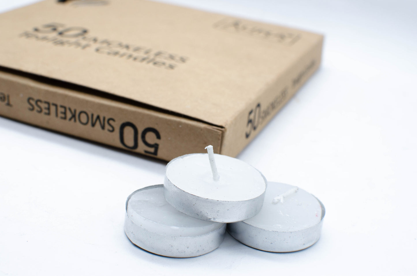 Pack of 50 Smokeless Tealight Candle (Burning Time 2.5 hours approx) - auradecor.co.in