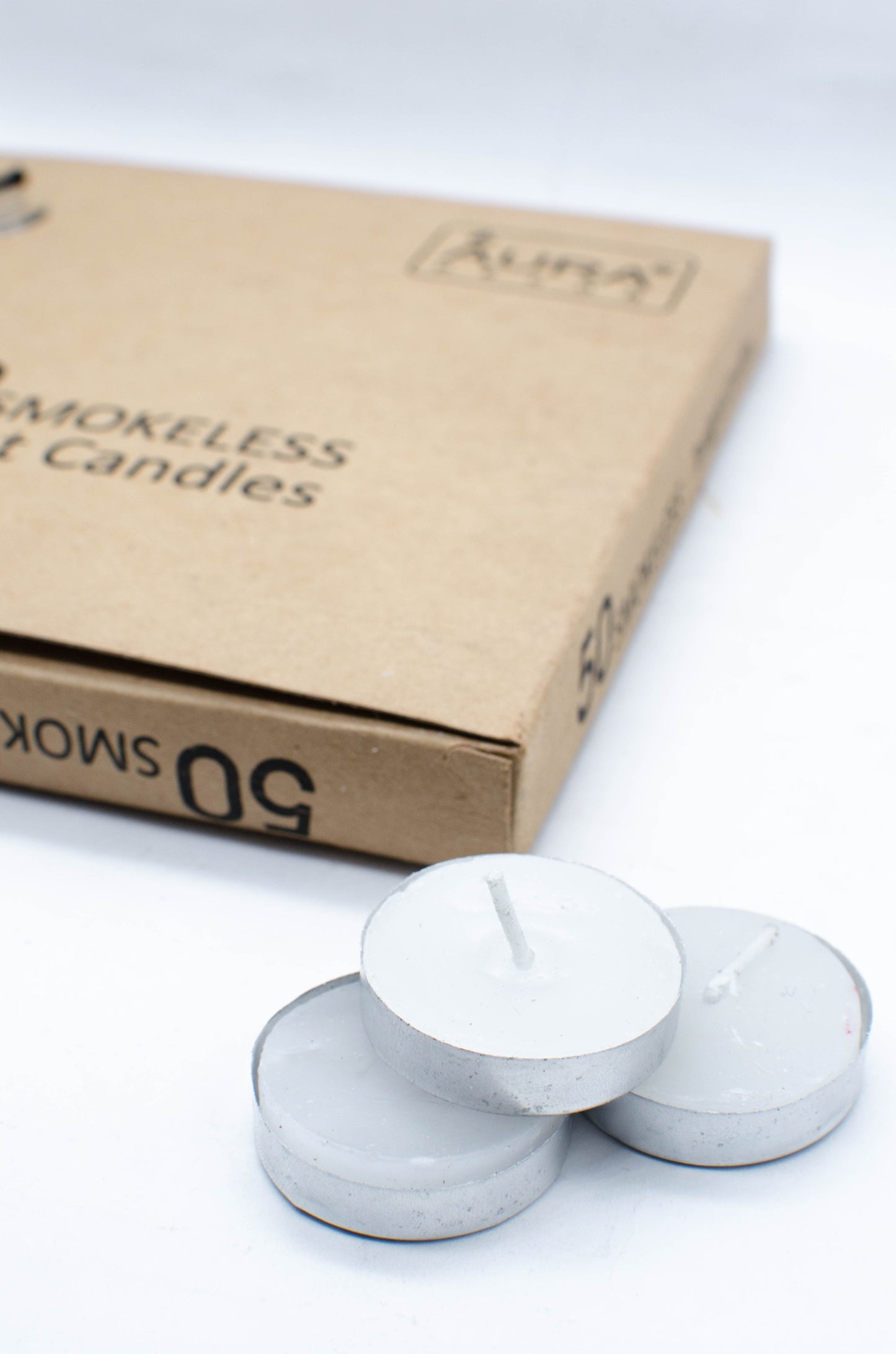 Pack of 50 Smokeless Tealight Candle (Burning Time 2.5 hours approx) - auradecor.co.in
