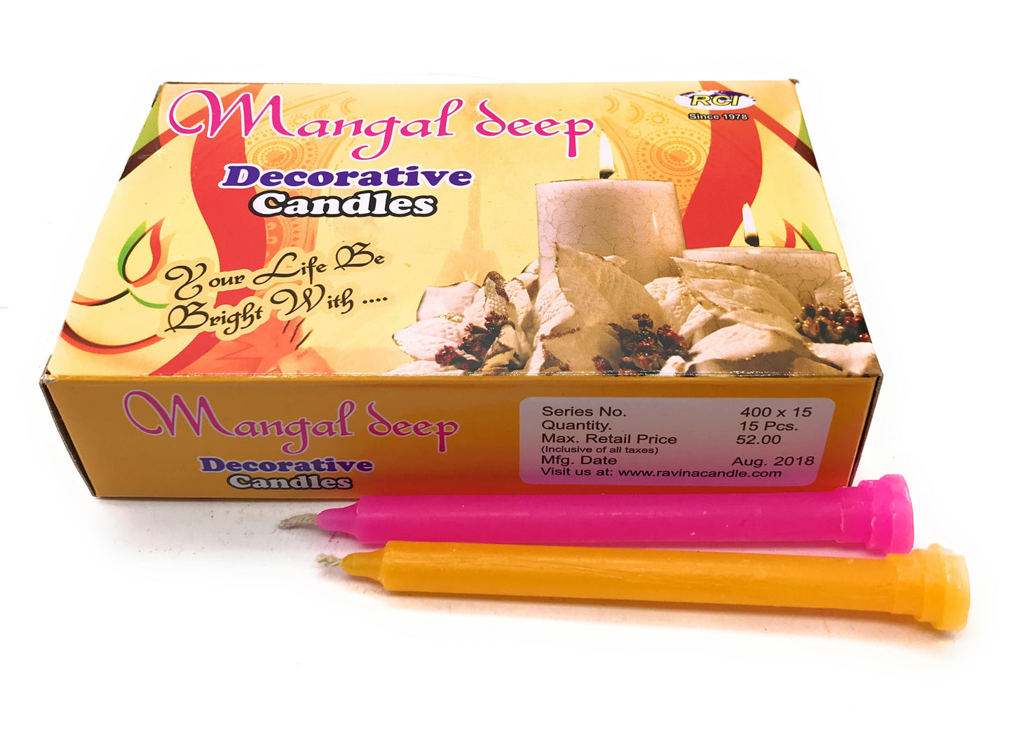 MangalDeep Pack of 12 Candles ( MOQ 100 Packets )