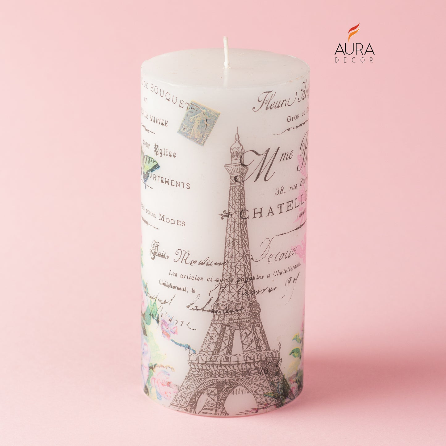 AuraDecor Eiffel Tower Candle ( Paris Decor )