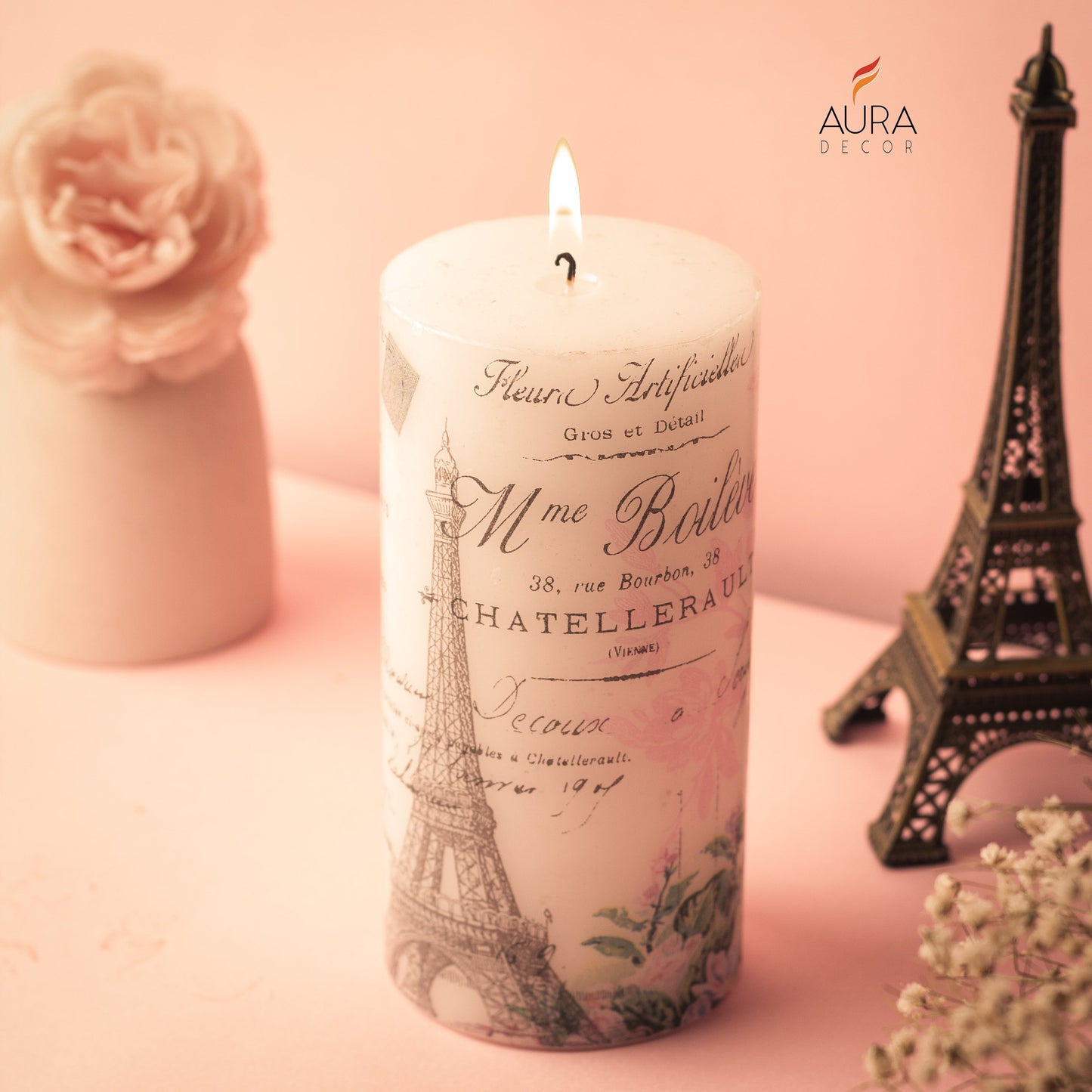 Bulk Buy AuraDecor Eiffel Tower Candle ( MOQ 20 Pcs )