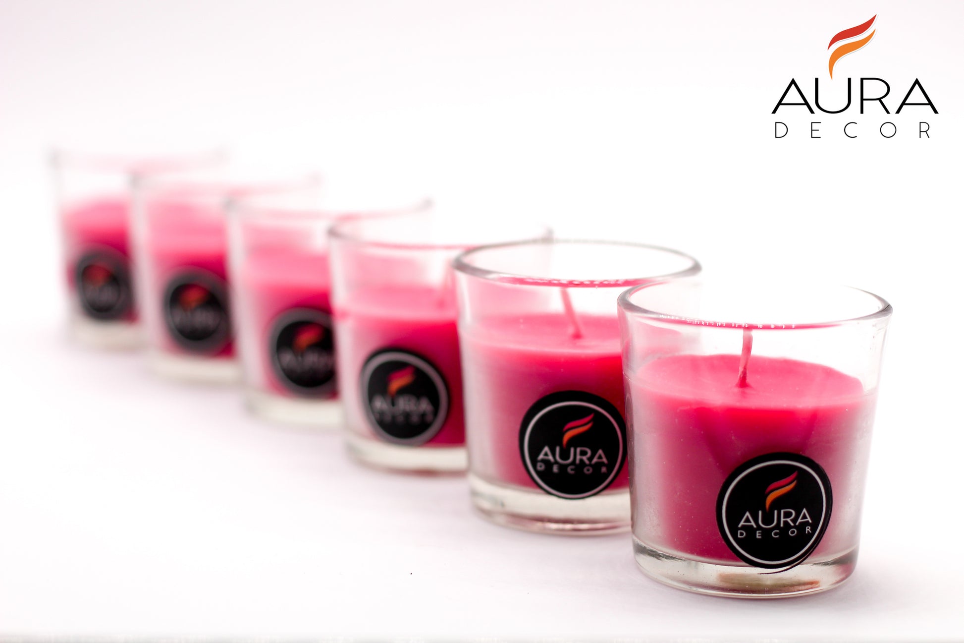 Pink Glass Votive Candle Rs 12 Each