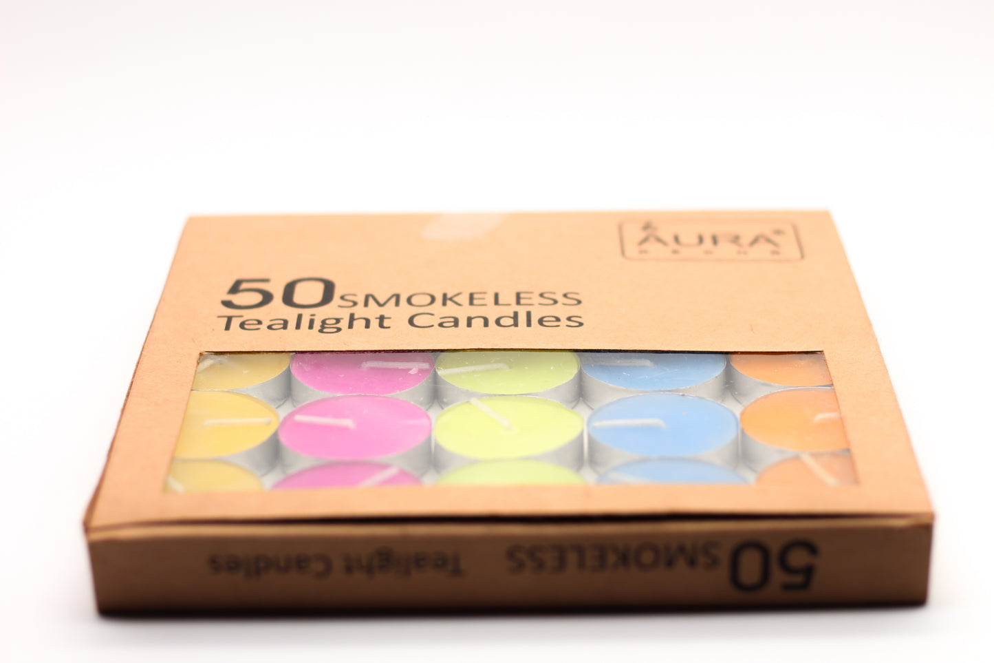 Pack of 50 MultiColour Tealight Candles - auradecor.co.in