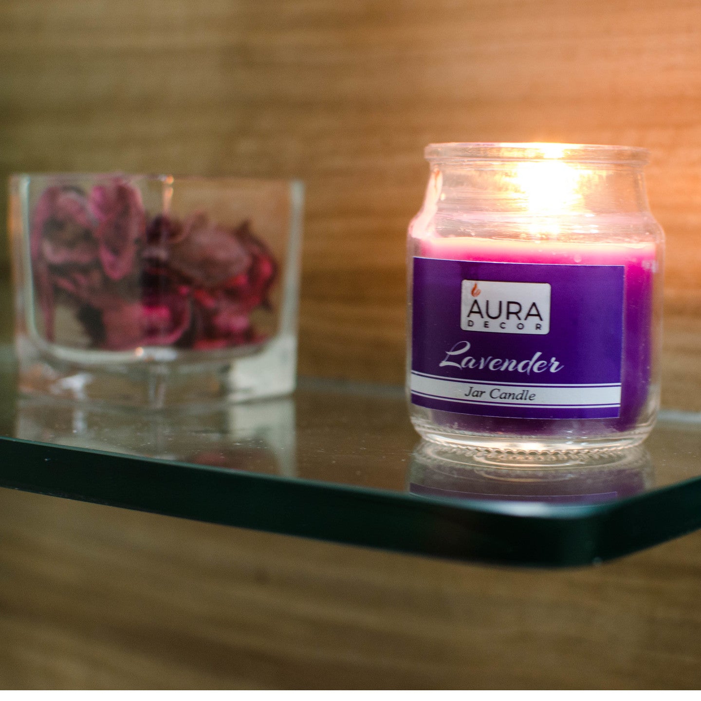 Pack of 3 Fragrance Jar Candles Jasmine, Lavender & Strawberry - auradecor.co.in
