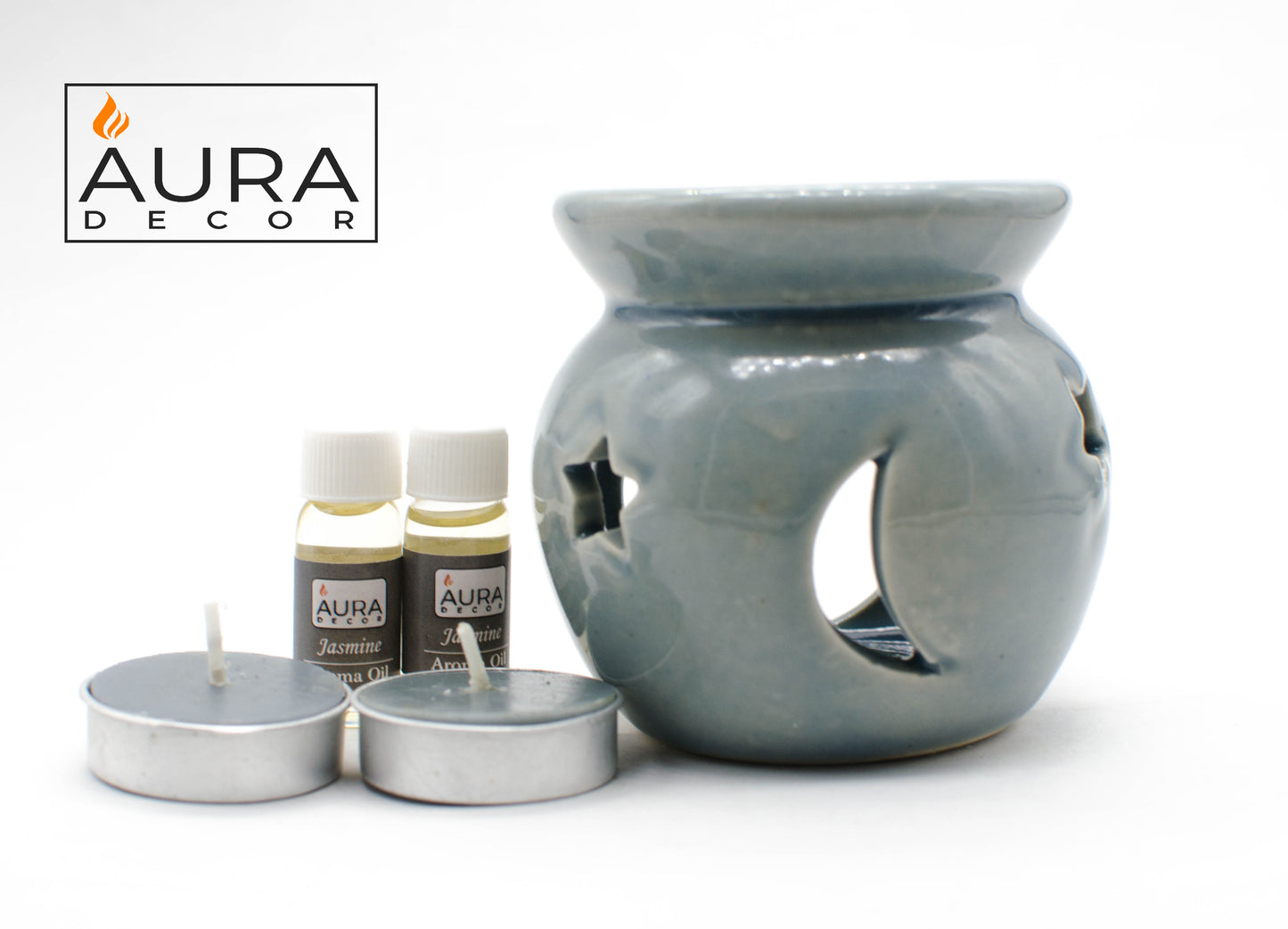 Aroma Oil Burner Gift Set ( Medium ) - auradecor.co.in
