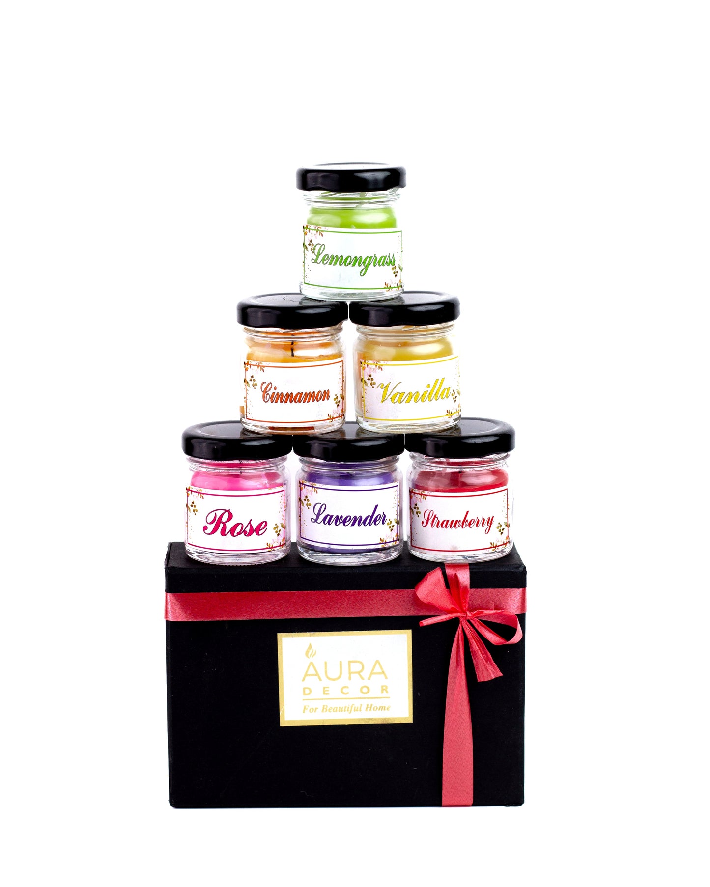 AuraDecor Fragrance Jar Candle Set of 6 || Fragrance Candles for Home || Scented Candles || Jar Candles || Fragrance Candle || Home Decoration