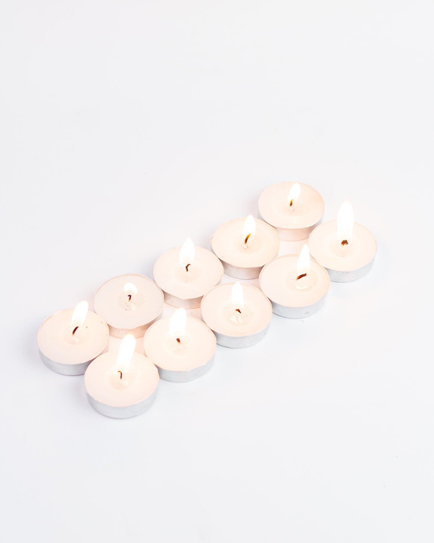 Pack of 10 Tealights, Unscented, Smokeless Tealight Candles