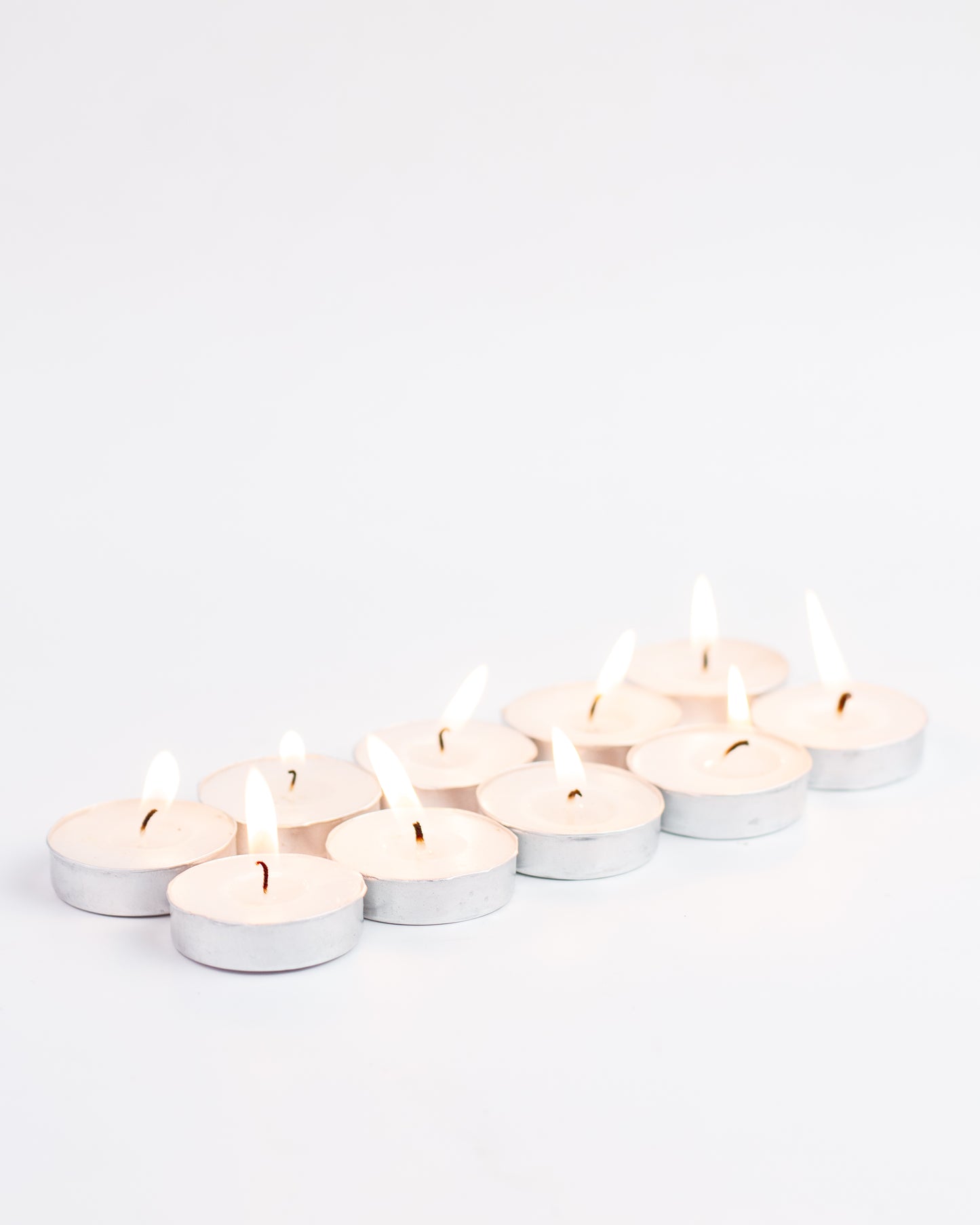 Pack of 10 Tealights, Unscented, Smokeless Tealight Candles