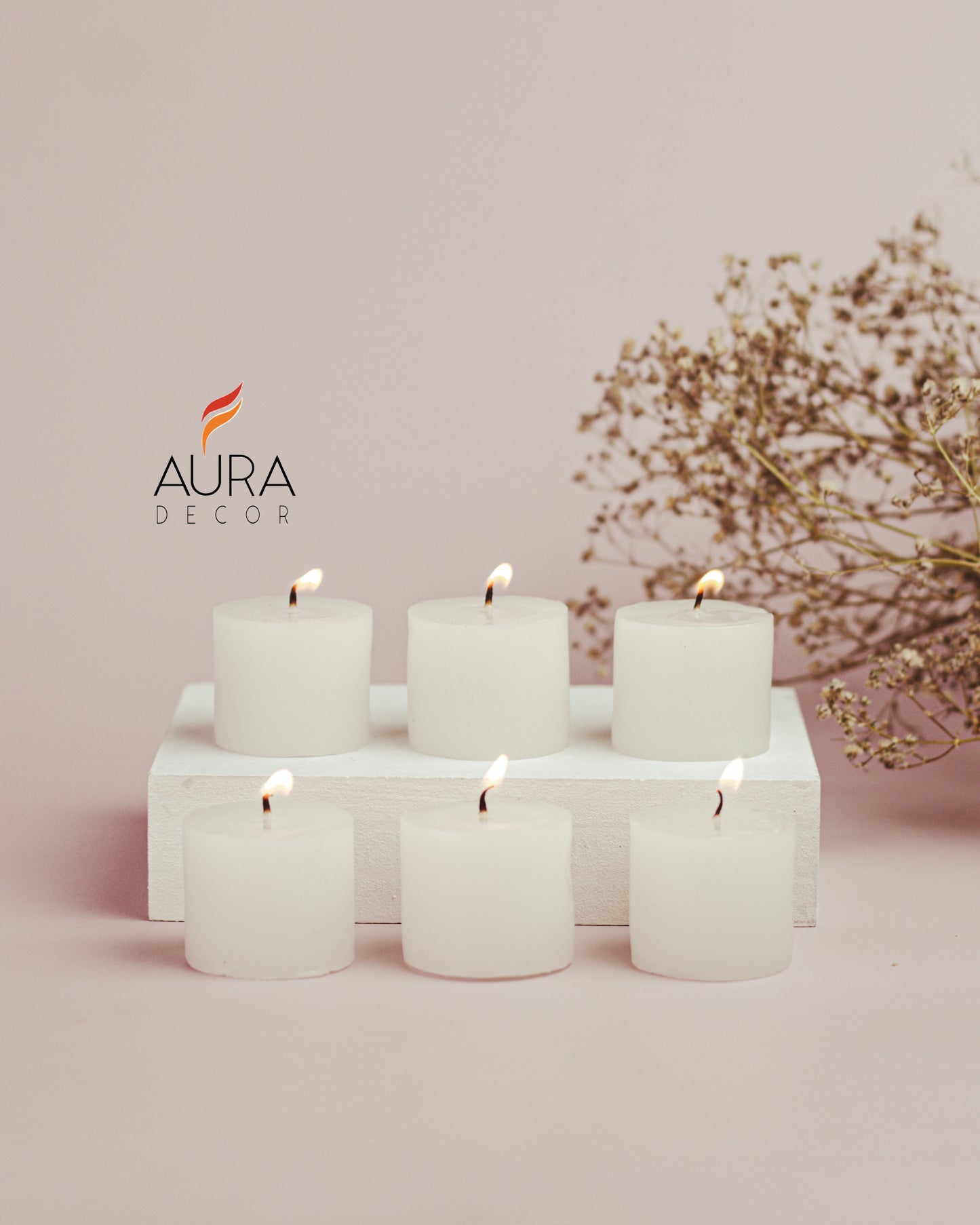 AuraDecor Fragrance Votive Candles Set of 6