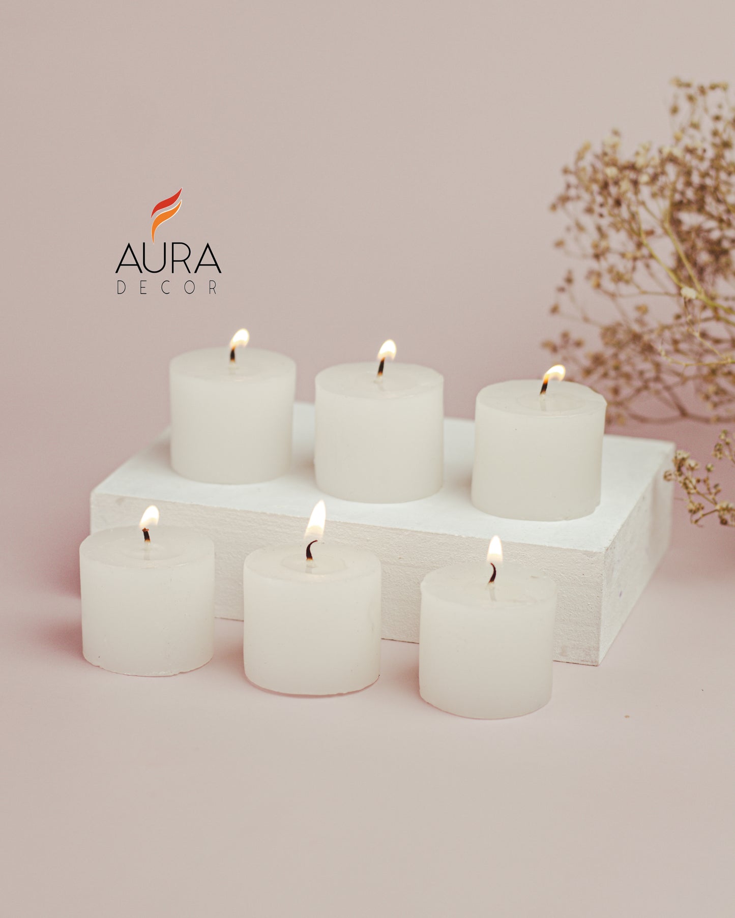 AuraDecor Fragrance Votive Candles Set of 6