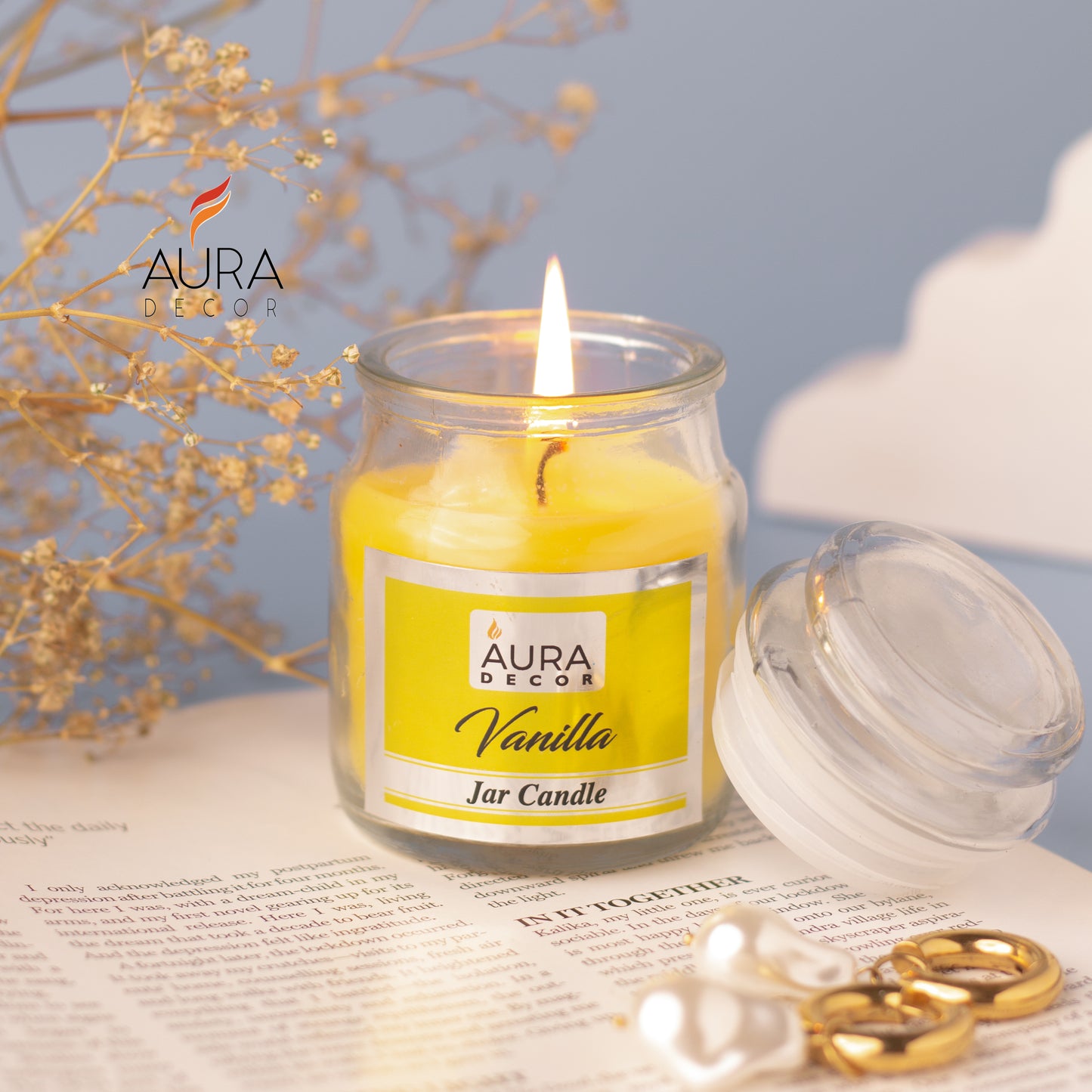 AuraDecor Cookie Fragrance Jar Candle Bulk Buy ( Pack of 60 Pcs )
