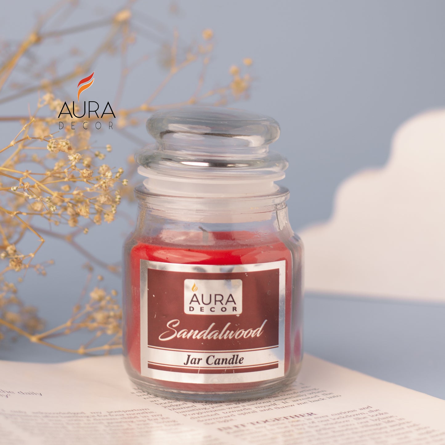 AuraDecor Buy 1 Get 1 Fragrance Jar Candles ( Burning Time 30 hours Each )