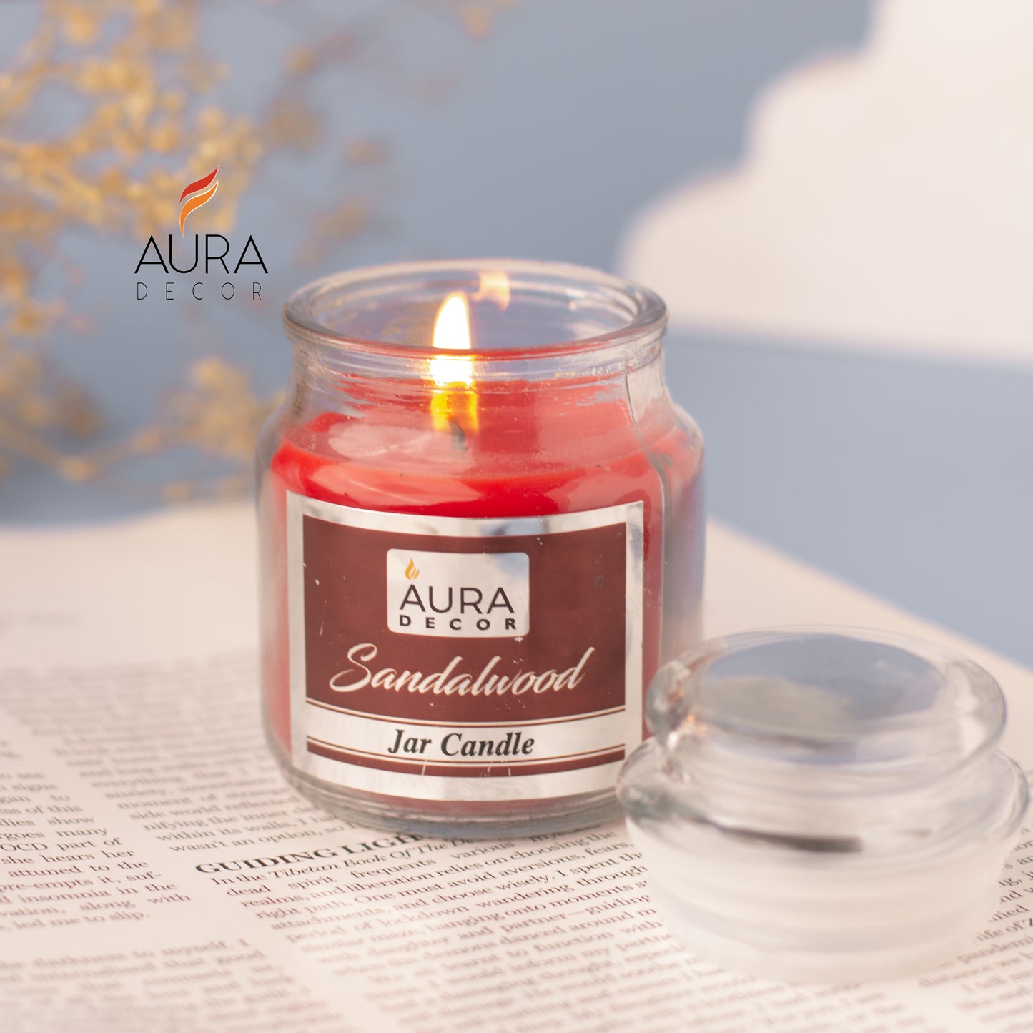 AuraDecor Buy 1 Get 1 Fragrance Jar Candles ( Burning Time 30 hours Each )