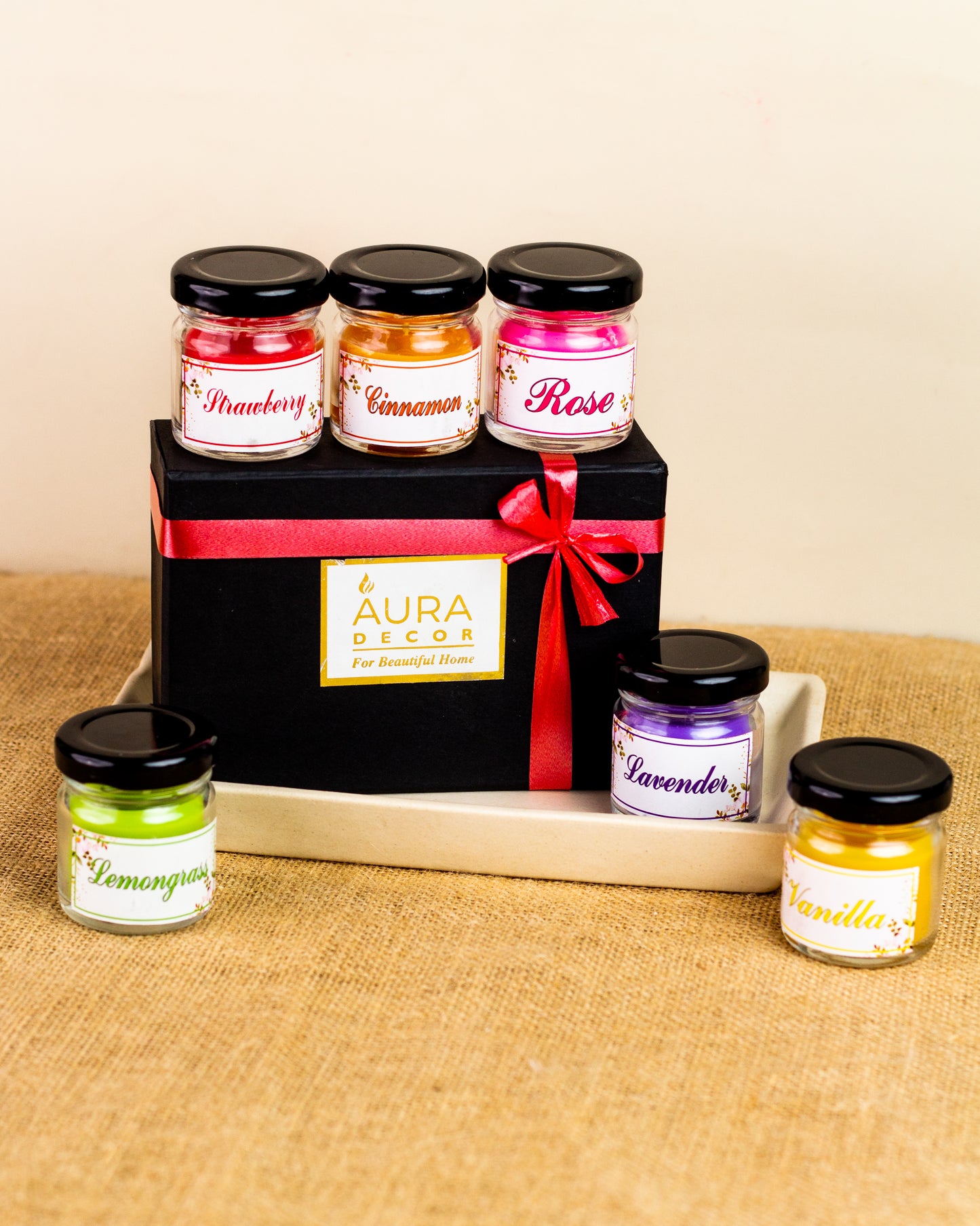 AuraDecor Fragrance Jar Candle Set of 6 || Fragrance Candles for Home || Scented Candles || Jar Candles || Fragrance Candle || Home Decoration