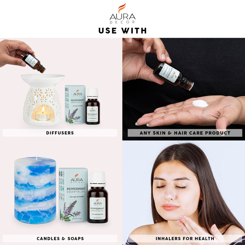 Peppermint Essential Oil - 15ml for Skin, Hair, Face, Acne Care