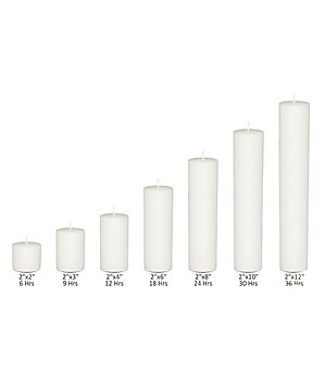 AuraDecor 2 inch Dia White Unscented Pillar Candle
