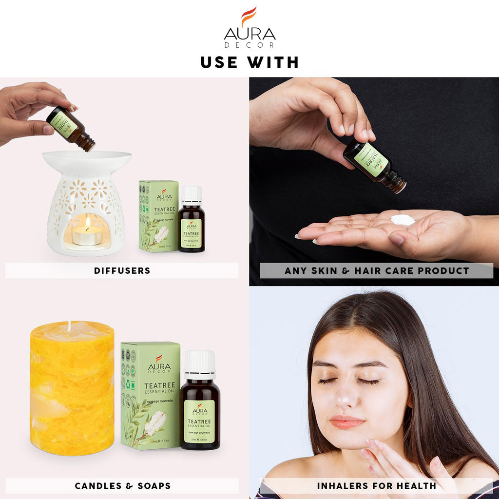 Tea Tree Essential Oil - 15ml for Skin, Hair, Face, Acne Care