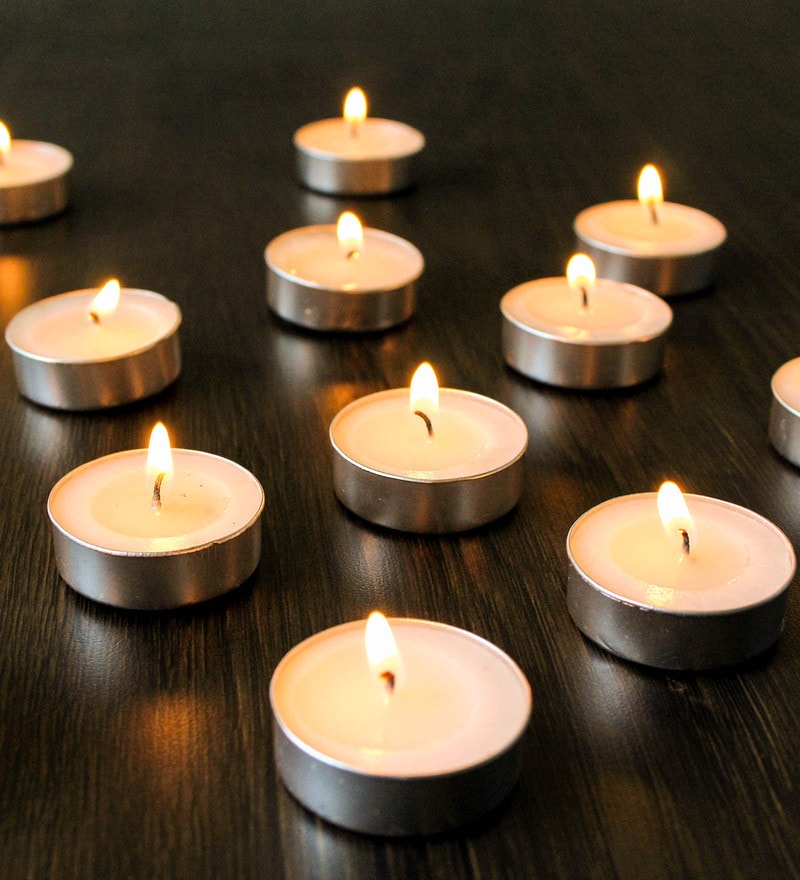 AuraDecor Pack of 50 Tealight Candles ( Burning Time 3 Hours Approx )
