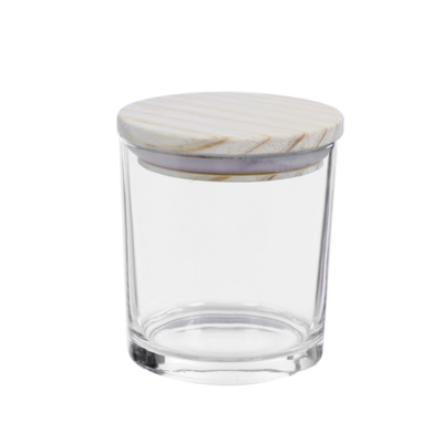 AuraDecor Glass Empty Jar for Candle Making with Wooden Lid ( 150ml )