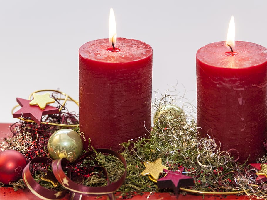 Red Pillar Candles Strawberry Auradecor