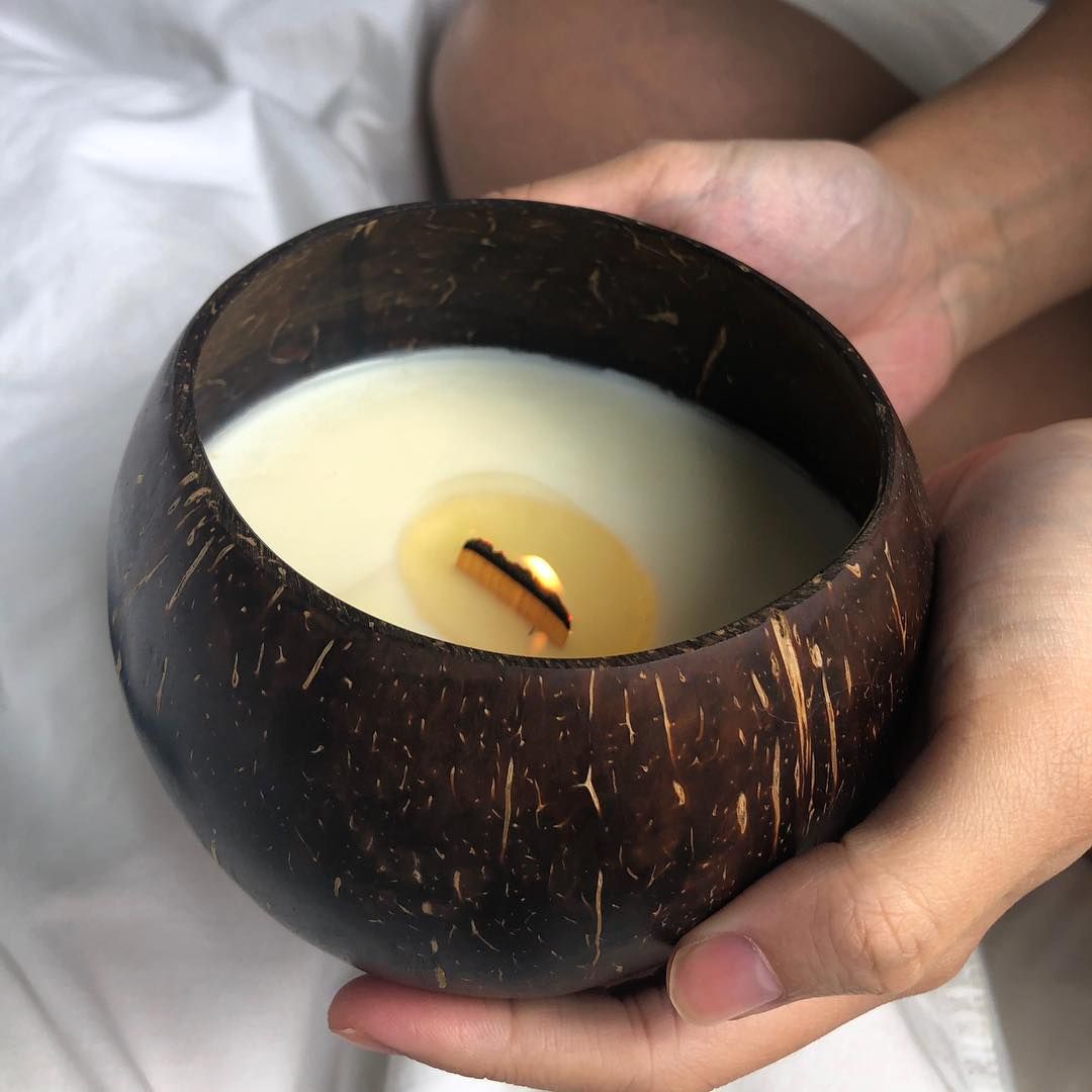 AuraDecor Empty Coconut Shells for Candle Making
