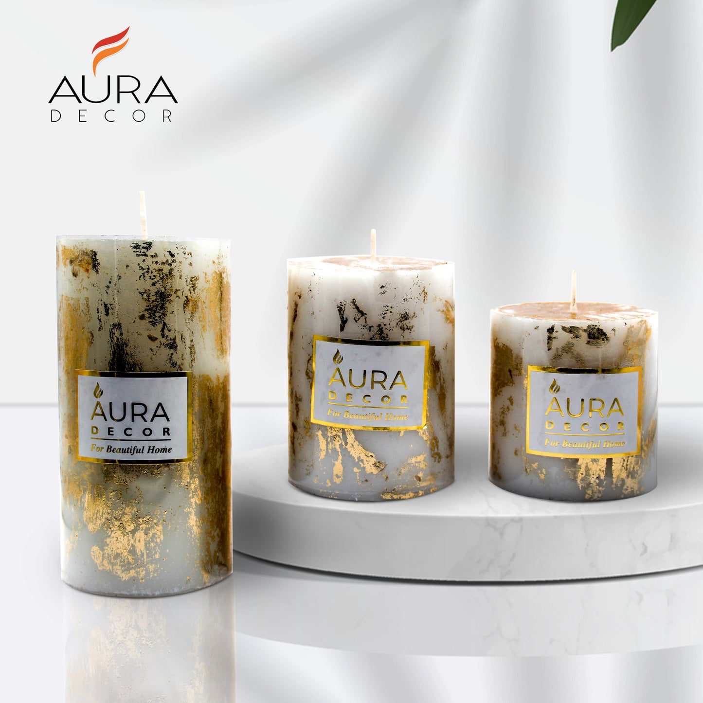 Bulk Buy Pillar Candle Set of 3 Candles ( 3*3, 3*4 , 3*6 Inches ) ( 12 Set Bulk Buy )