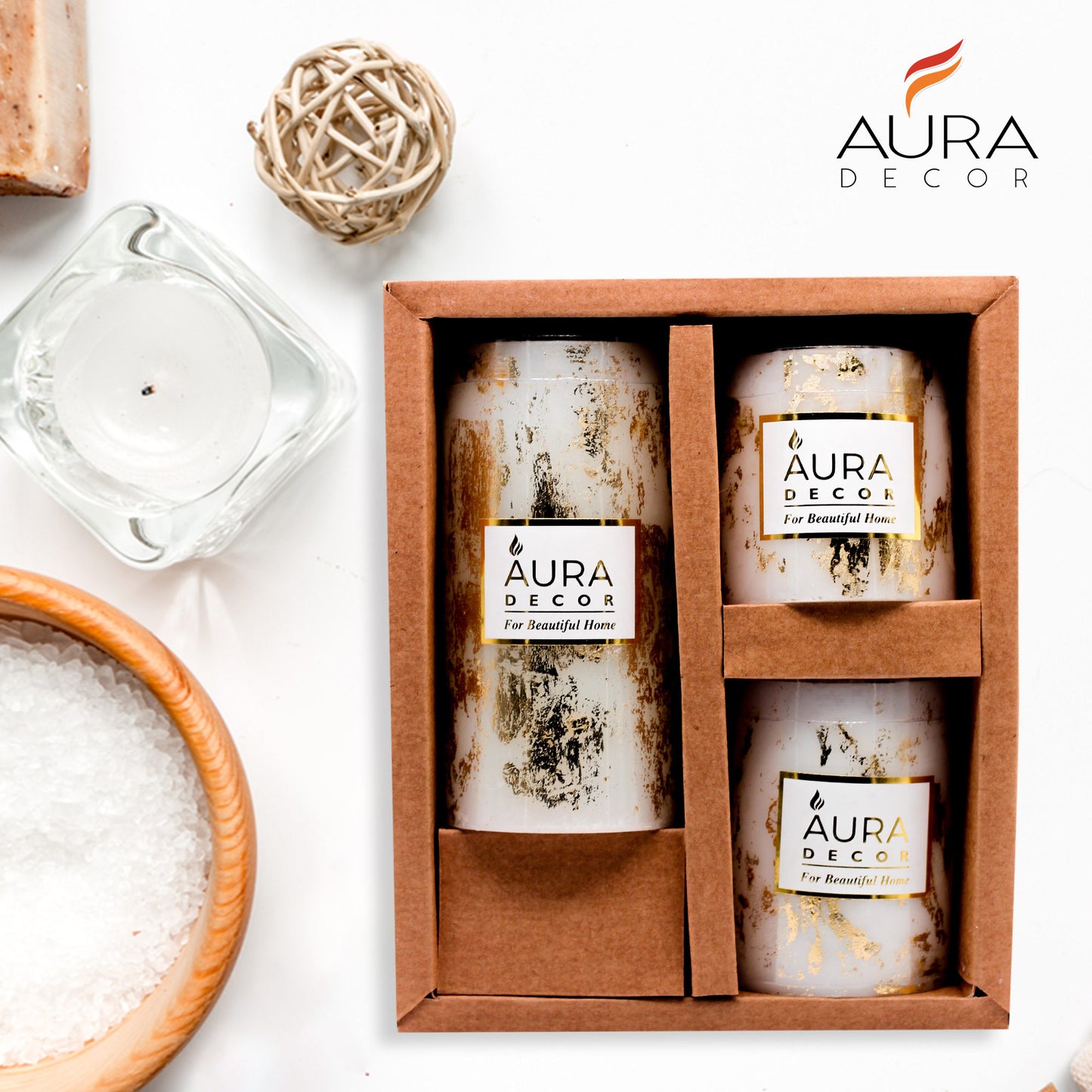 Bulk Buy Pillar Candle Set of 3 Candles ( 3*3, 3*4 , 3*6 Inches ) ( 12 Set Bulk Buy )