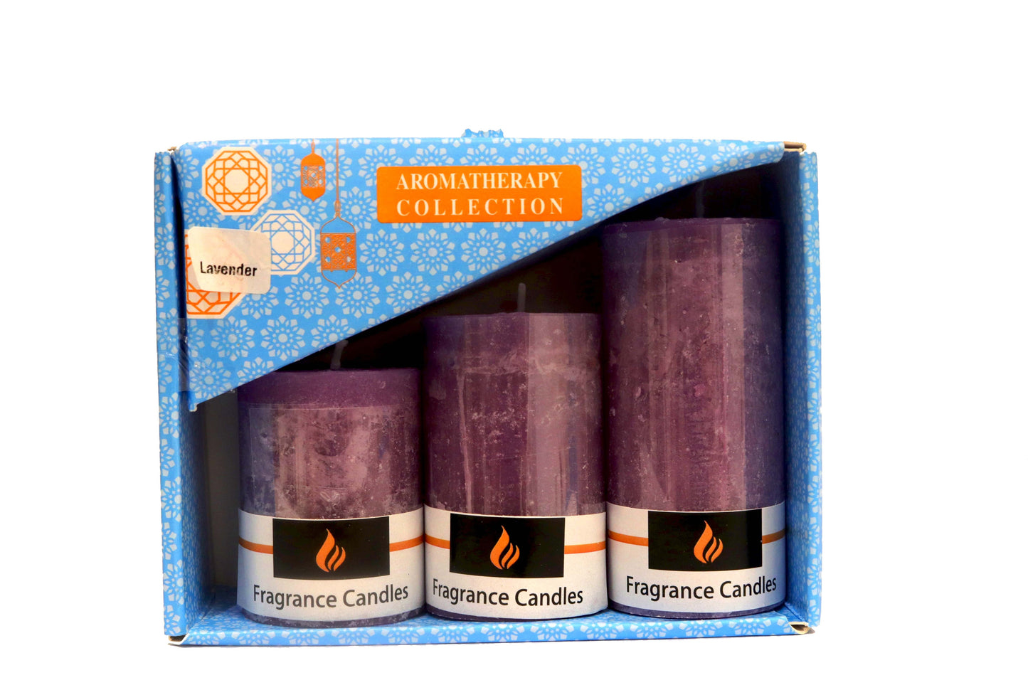 AuraDecor Fragrance Pillar Candle Set of 3 ( 2*2inch, 2*3inch , 2*4inch ) ( Bulk Buy 24 Sets )