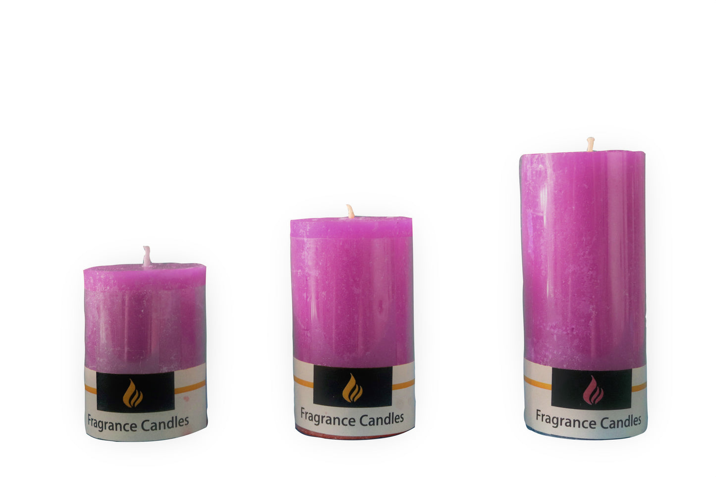 AuraDecor Fragrance Pillar Candle Set of 3 ( 2*2inch, 2*3inch , 2*4inch ) ( Bulk Buy 24 Sets )