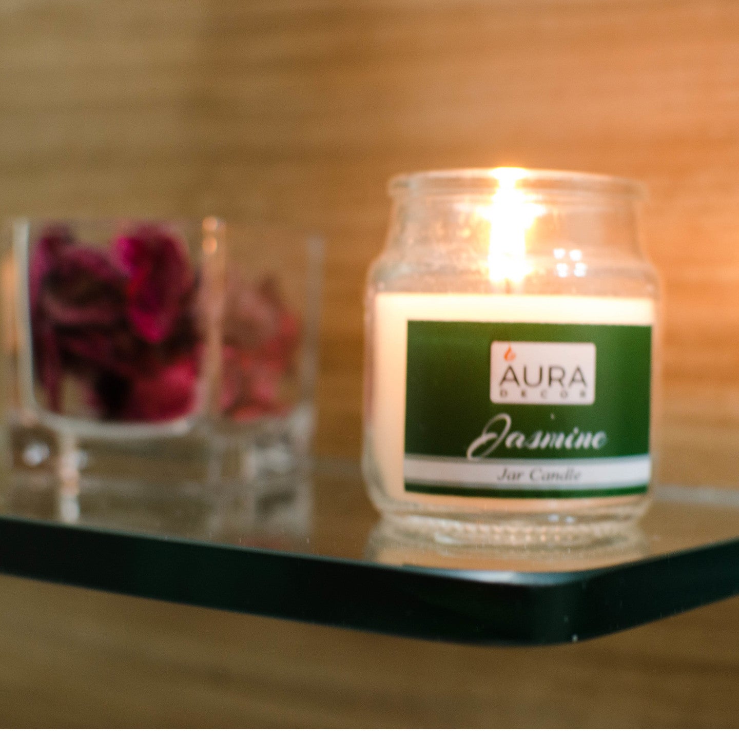 Pack of 3 Fragrance Jar Candles Jasmine, Lavender & Strawberry - auradecor.co.in