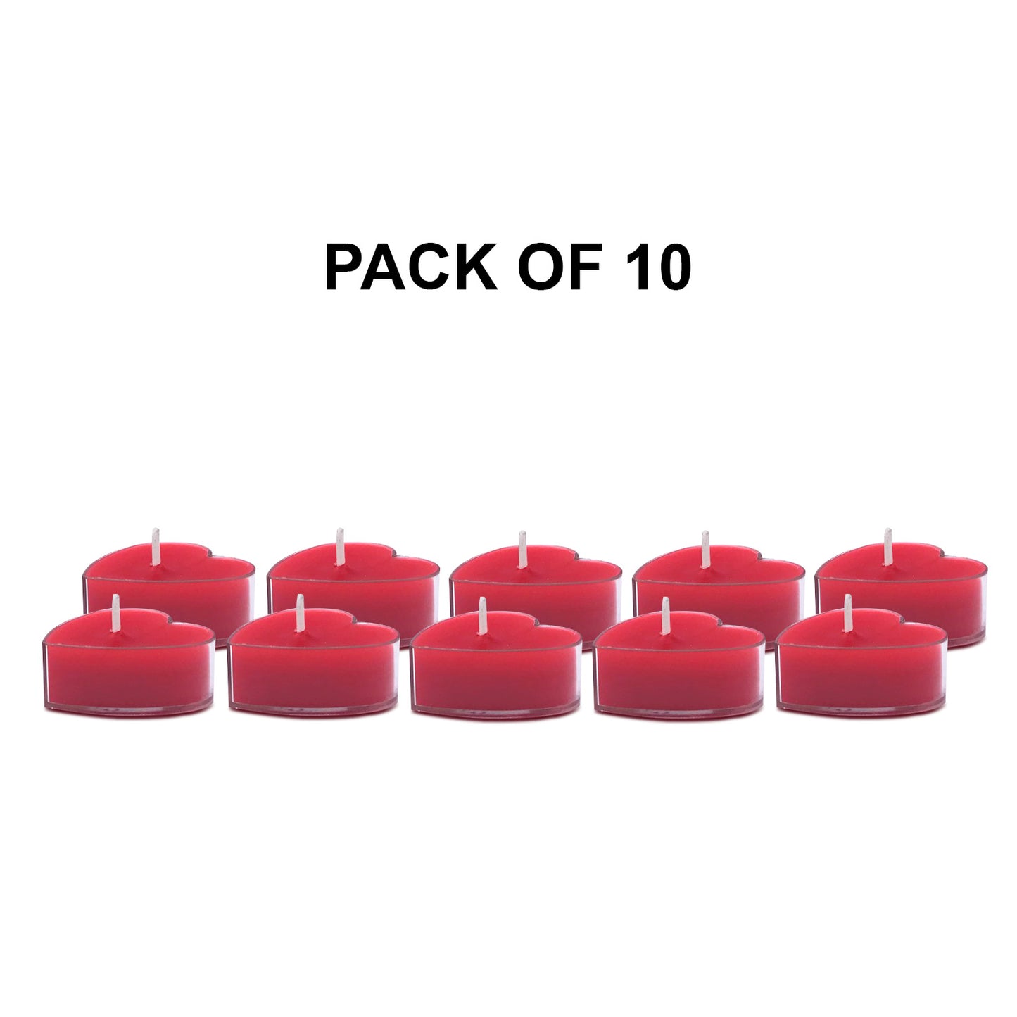 AuraDecor Fragrance Rose Heart Shape Tealight ( Pack of 10 )
