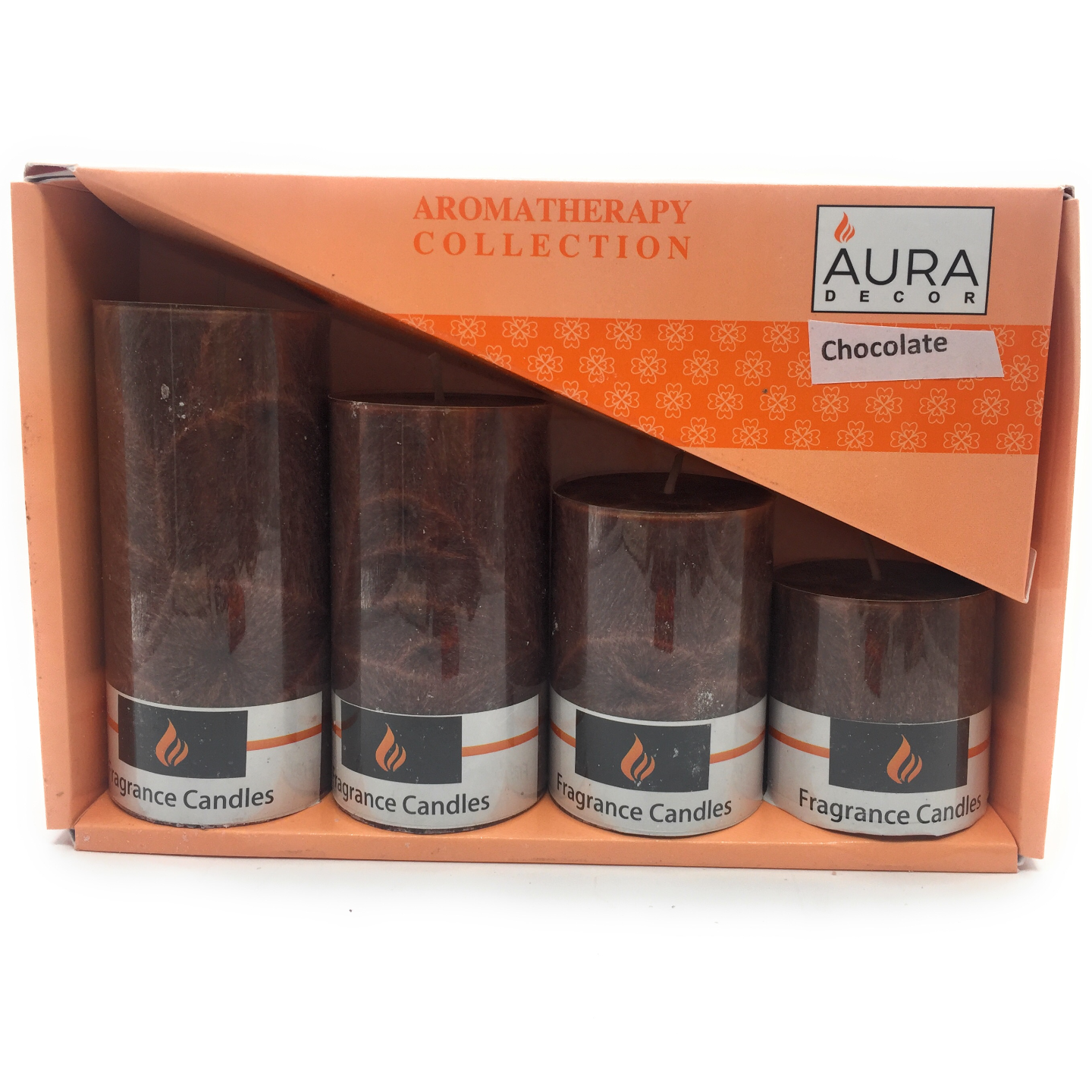 AuraDecor Set of 4 Pillar Candles (Marble Finish) ( 2*2, 2*3, 2*4, 2*4.5) - auradecor.co.in