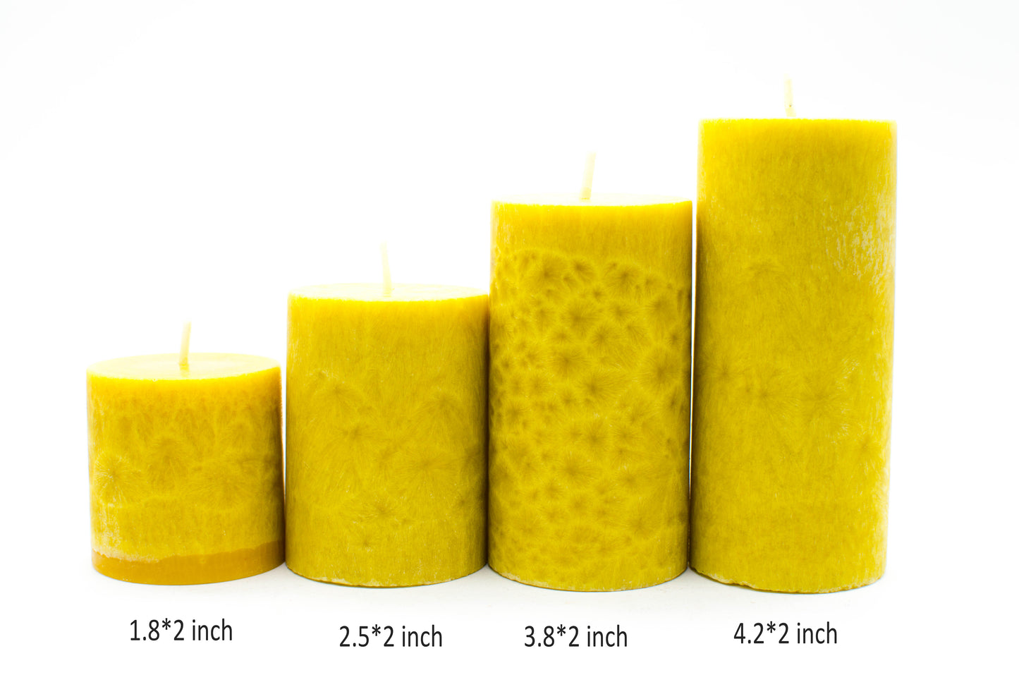 Set of 4 Pillar Candles (Marble Finish) ( 2*2, 2*3, 2*4, 2*4.5) - auradecor.co.in