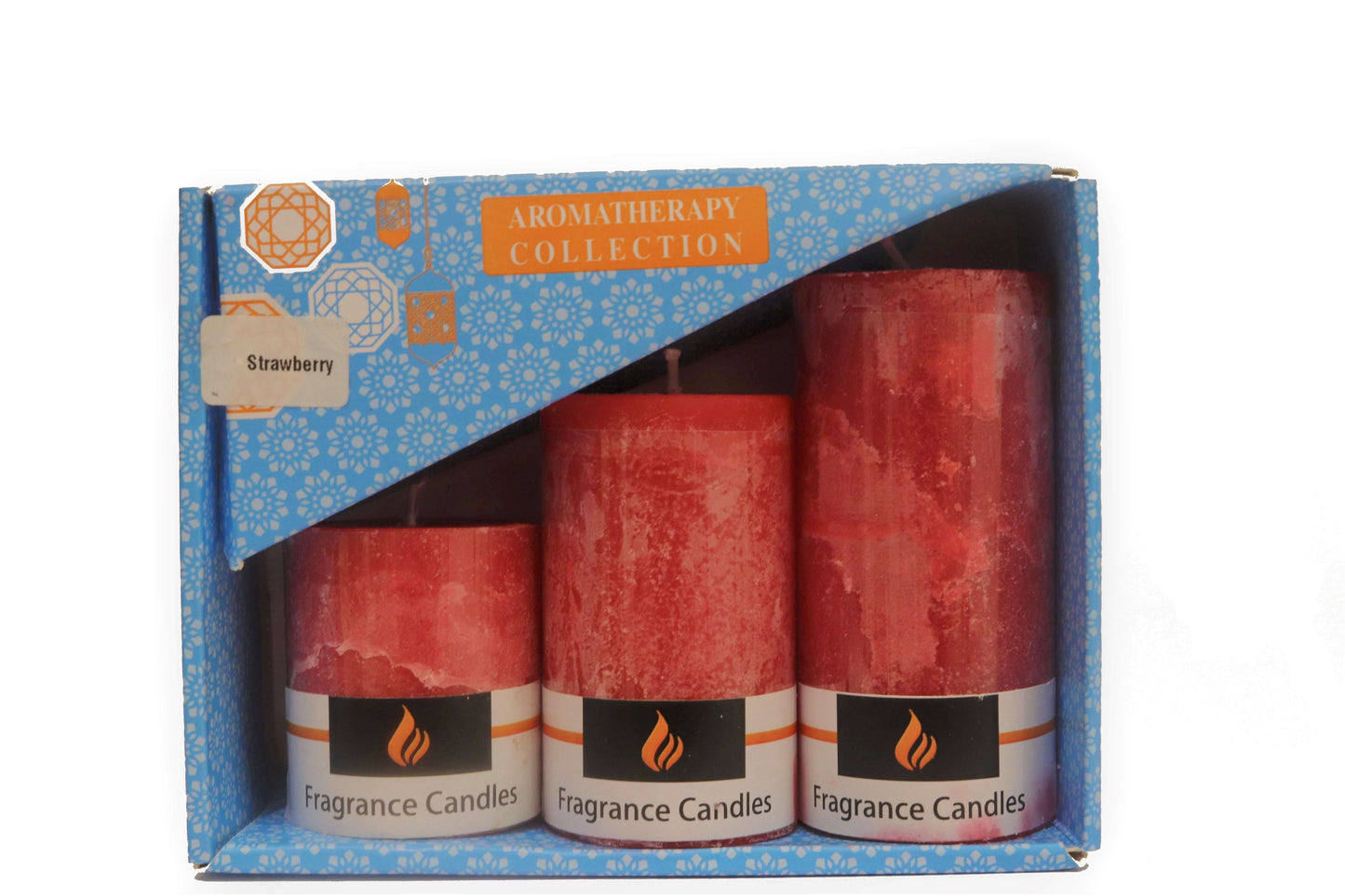AuraDecor Fragrance Pillar Candle Set of 3 ( 2*2inch, 2*3inch , 2*4inch ) ( Bulk Buy 24 Sets )