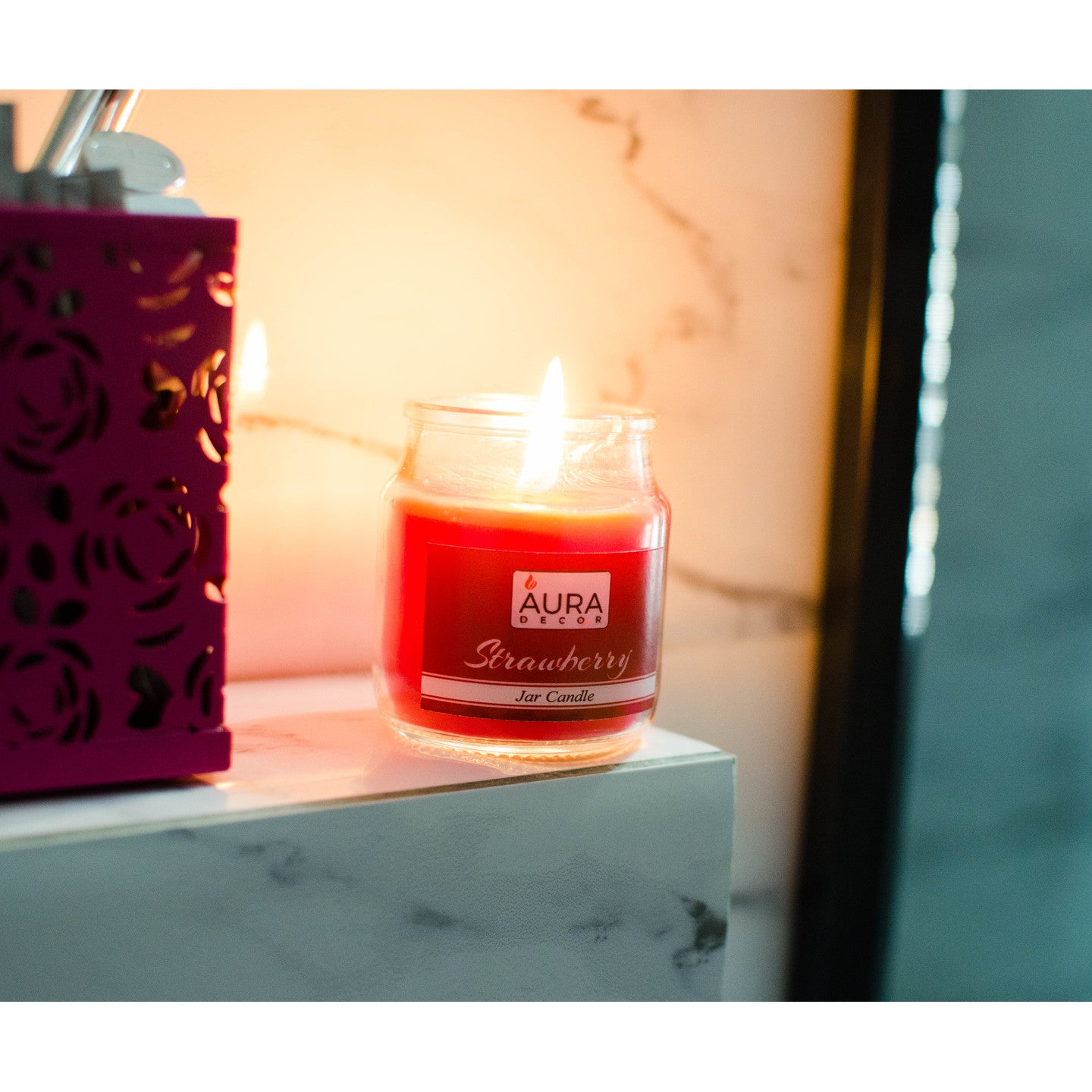 AuraDecor Set of 4 Highly Fragrance Jar Candle Burning Time 30 Hours Each - auradecor.co.in