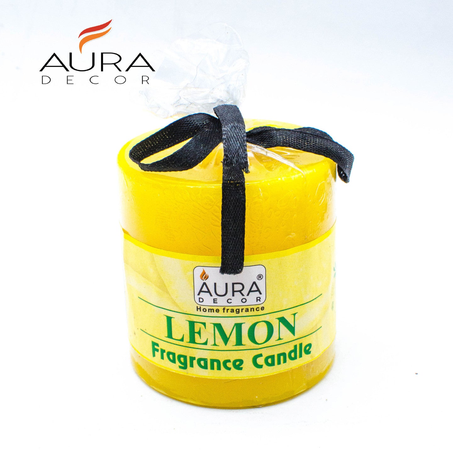 AuraDecor Lemon Fragrance 2.5*2.5 Inch Pillar Candle - auradecor.co.in