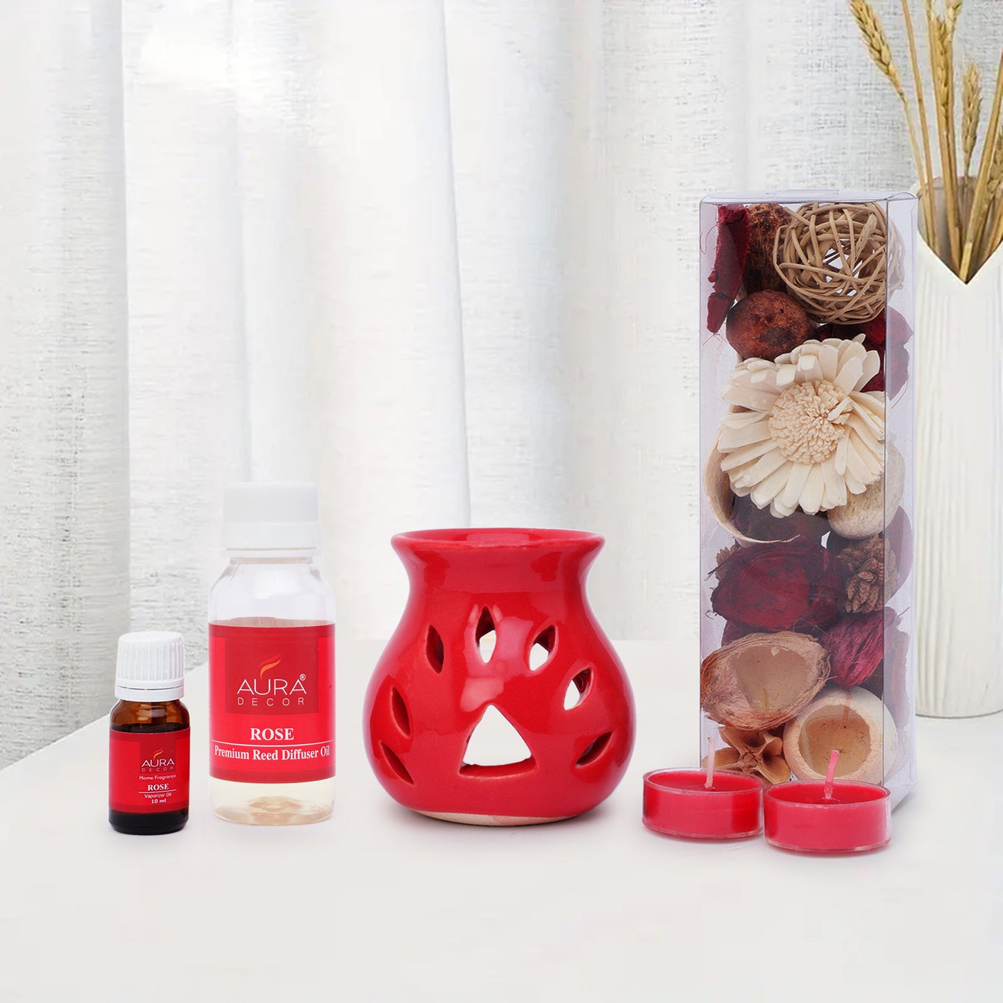 AuraDecor Aromatherapy giftset (aroma diffuser, reed diffuser, potpourri & tealights) (GS-18)