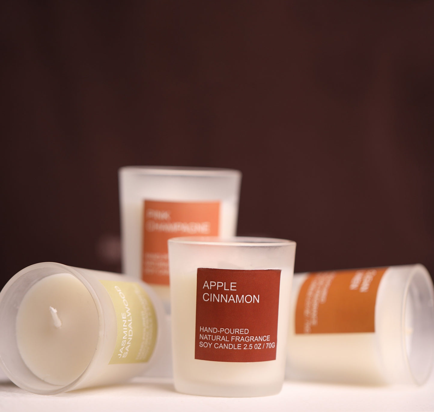 Bulk Buy Set of 4 Frosted Fragrance Glass Candle ( MOQ 16 Sets )
