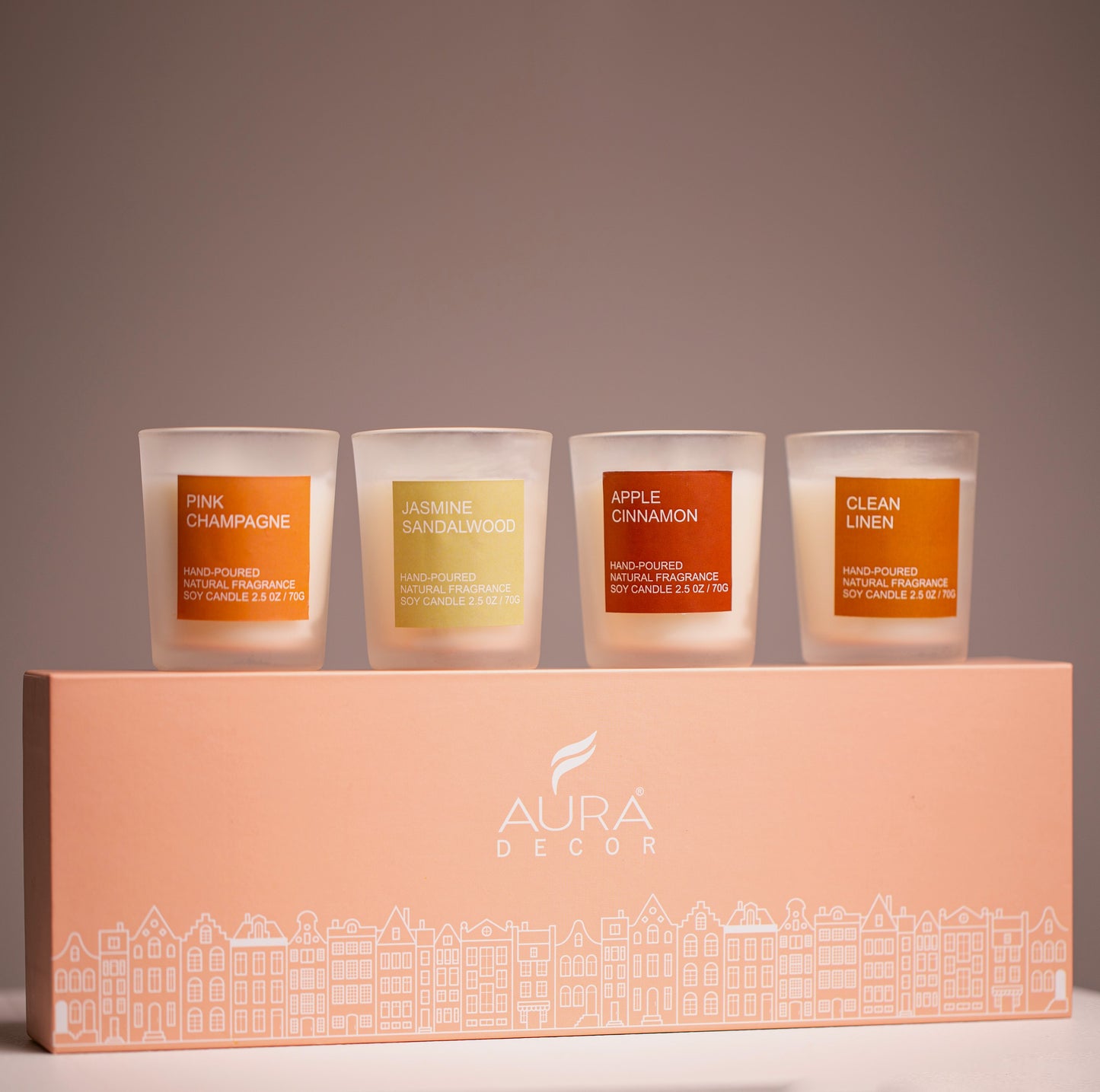 Bulk Buy Set of 4 Frosted Fragrance Glass Candle ( MOQ 16 Sets )