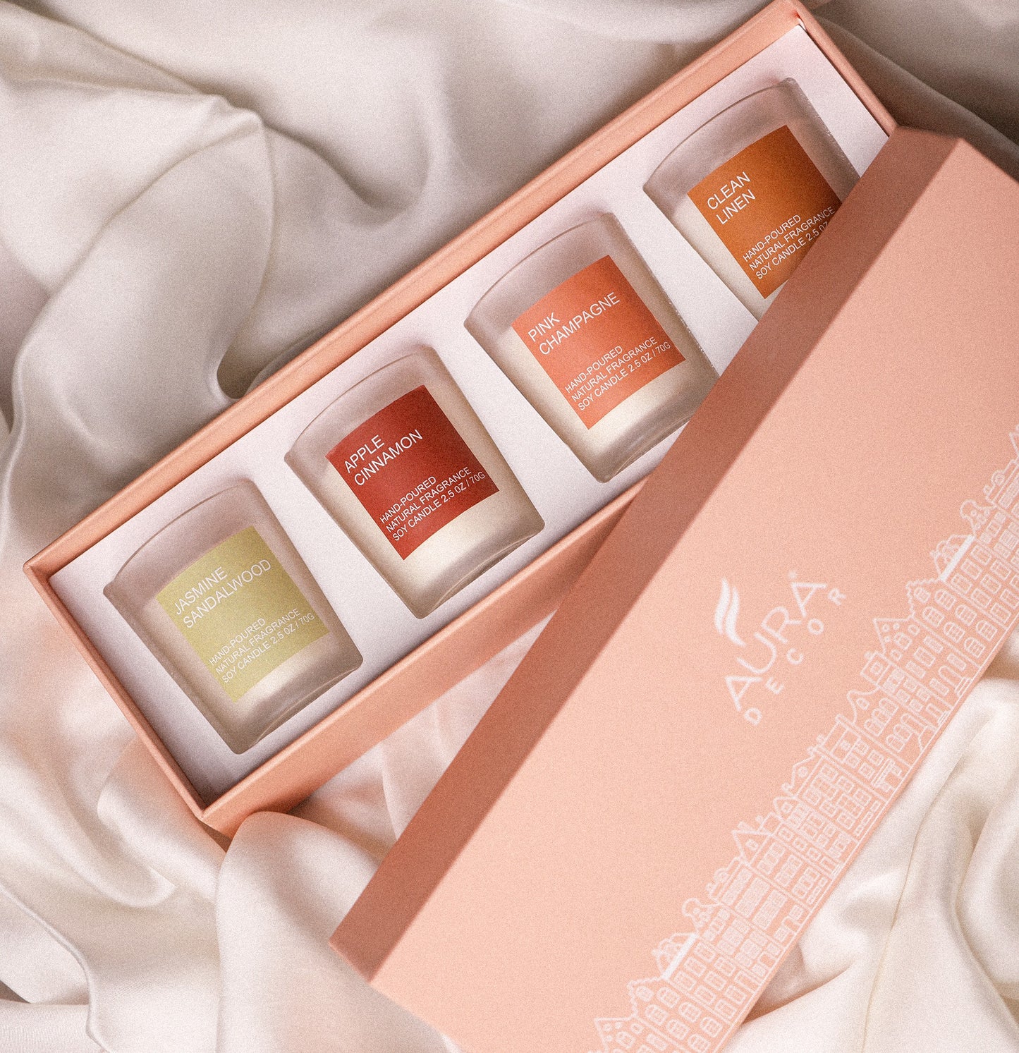 Bulk Buy Set of 4 Frosted Fragrance Glass Candle ( MOQ 16 Sets )