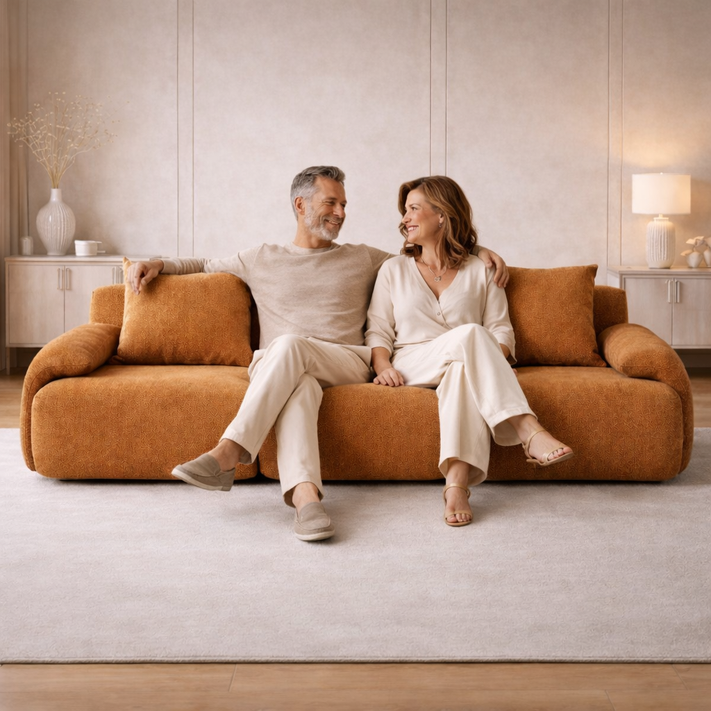 Auradecor Verona 3‑Seater Compressed Sofa – Premium Upholstery, High‑Density Sponge