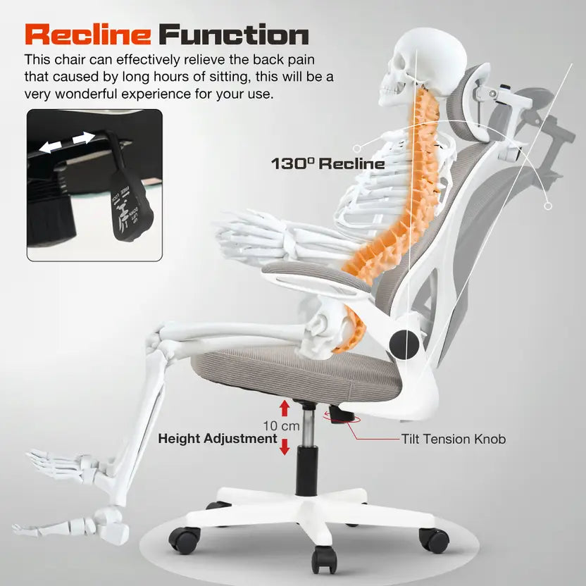 Auradecor Drift Ergonomic Mesh Office Chair with Adjustable Headrest