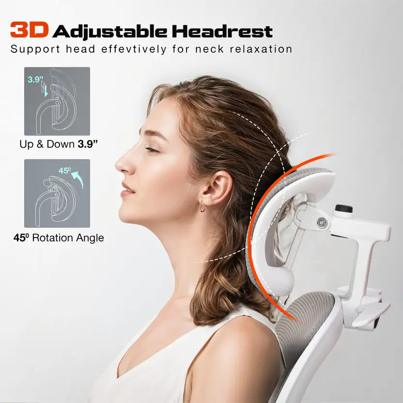 Auradecor Drift Ergonomic Mesh Office Chair with Adjustable Headrest