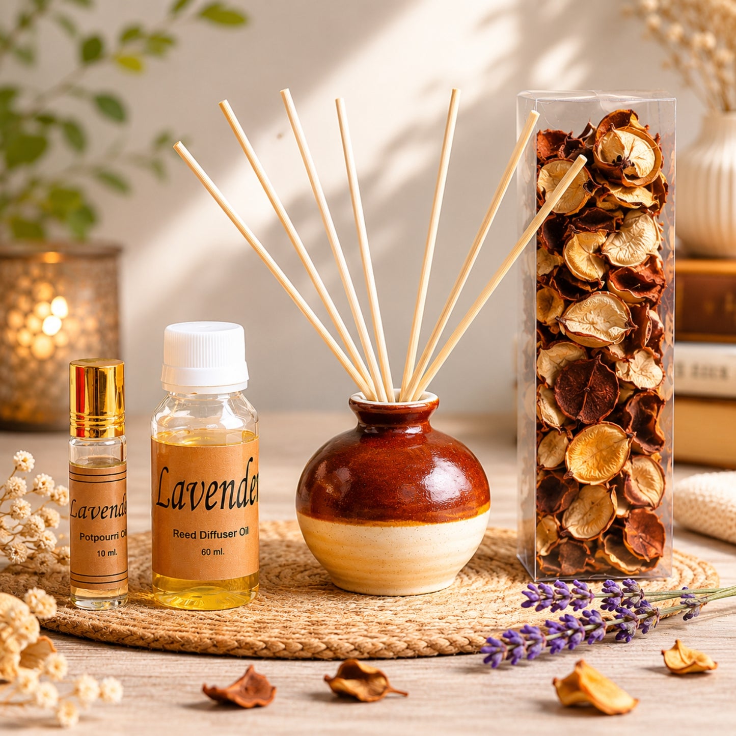 Reed Diffuser Gift Set with Potpourri Master Box 20 Pcs ( RD-10 )