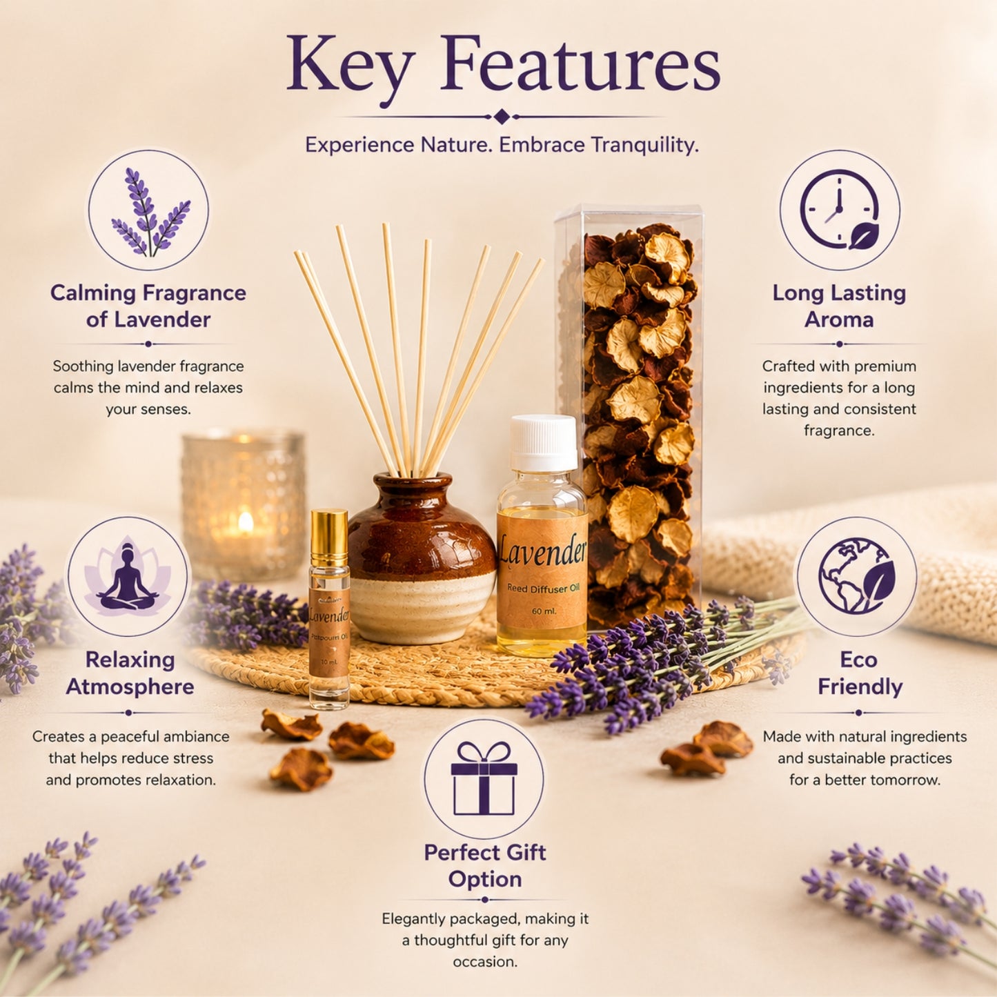 Reed Diffuser Gift Set with Potpourri Master Box 20 Pcs ( RD-10 )