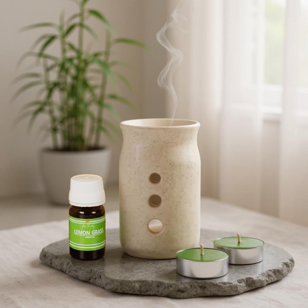 AuraDecor Aroma Oil Burner Gift Set GS-03 ( Lemon Grass )