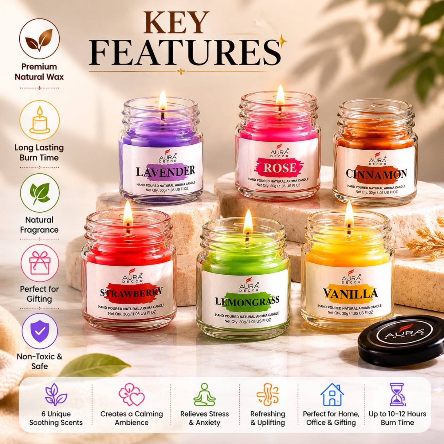 Bulk Buy Mini Fragrance Jar Set of 6 ( MOQ 24 Sets )